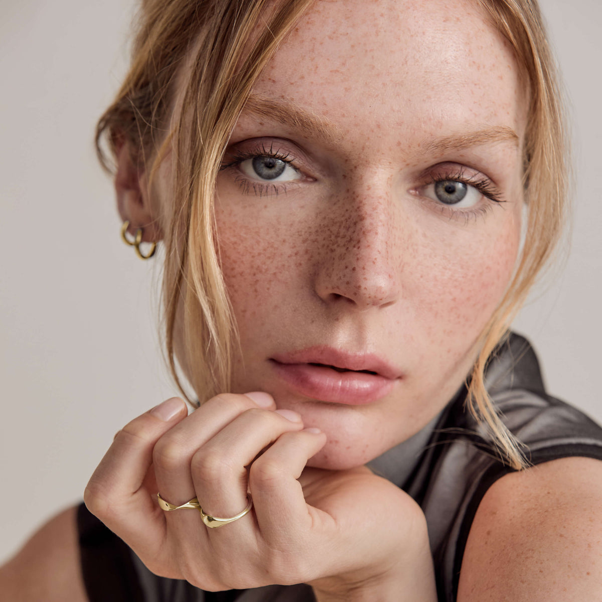 Mobius and Echo Ring - Gold On Model