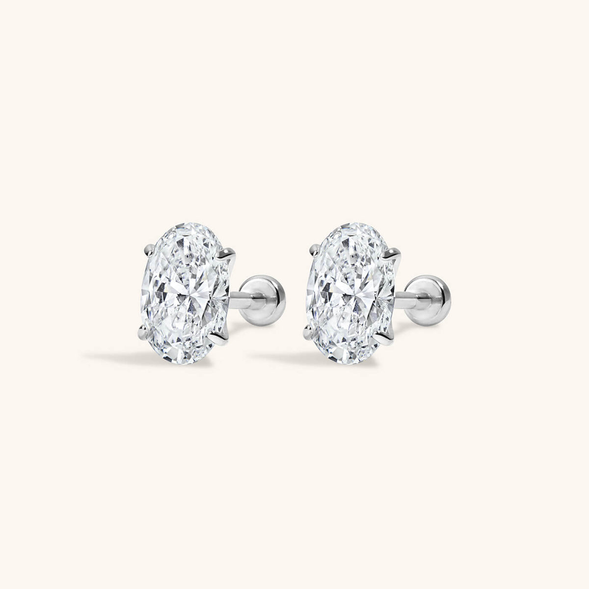 Oval Lab Grown Diamond Nap Earrings