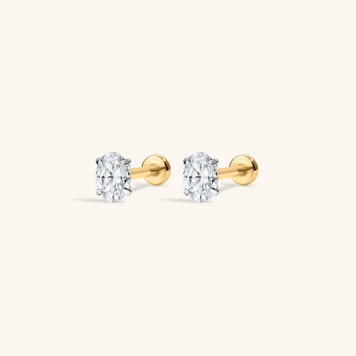 Oval Lab Grown Diamond Nap Earrings