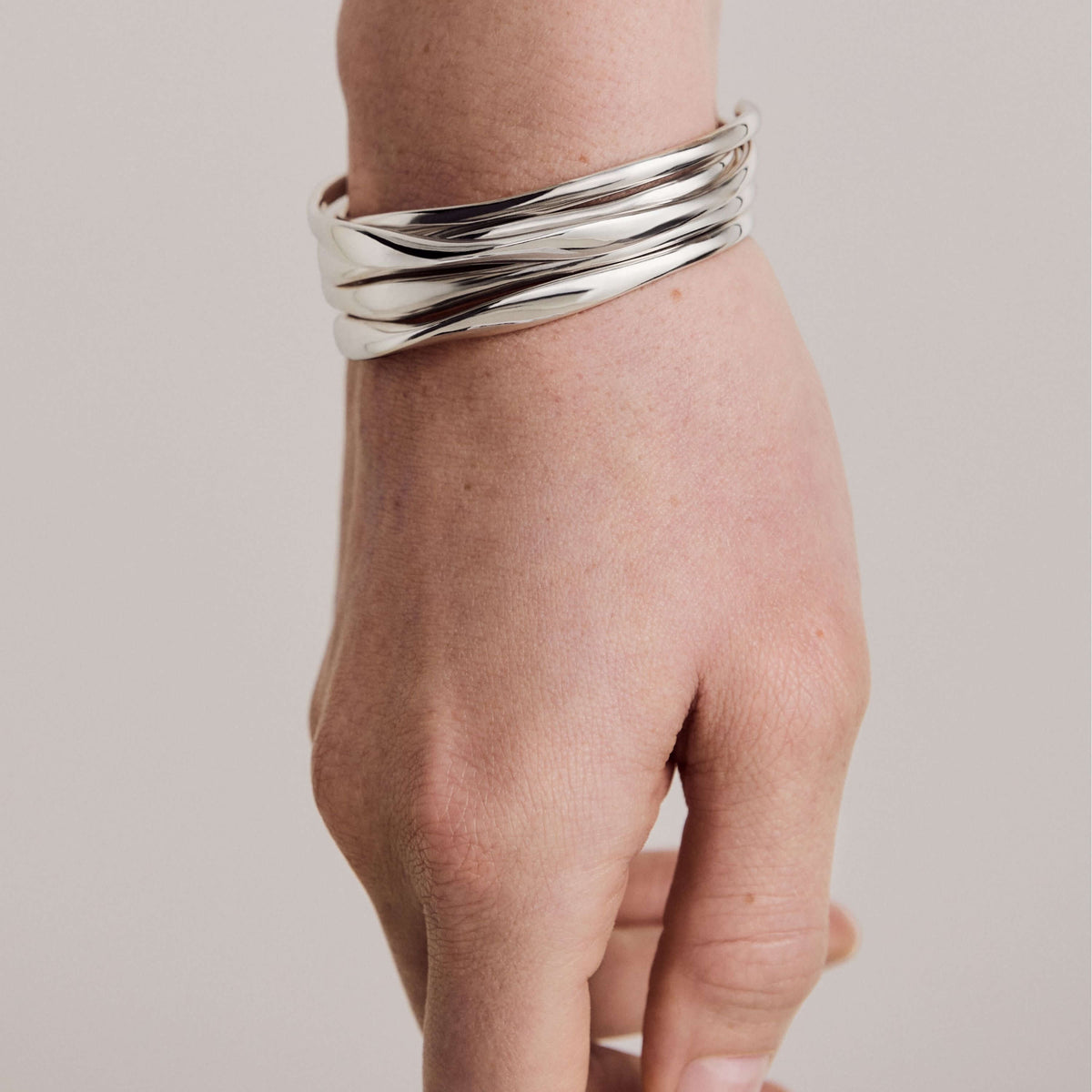 Mobius and Echo Fine Cuffs on Model