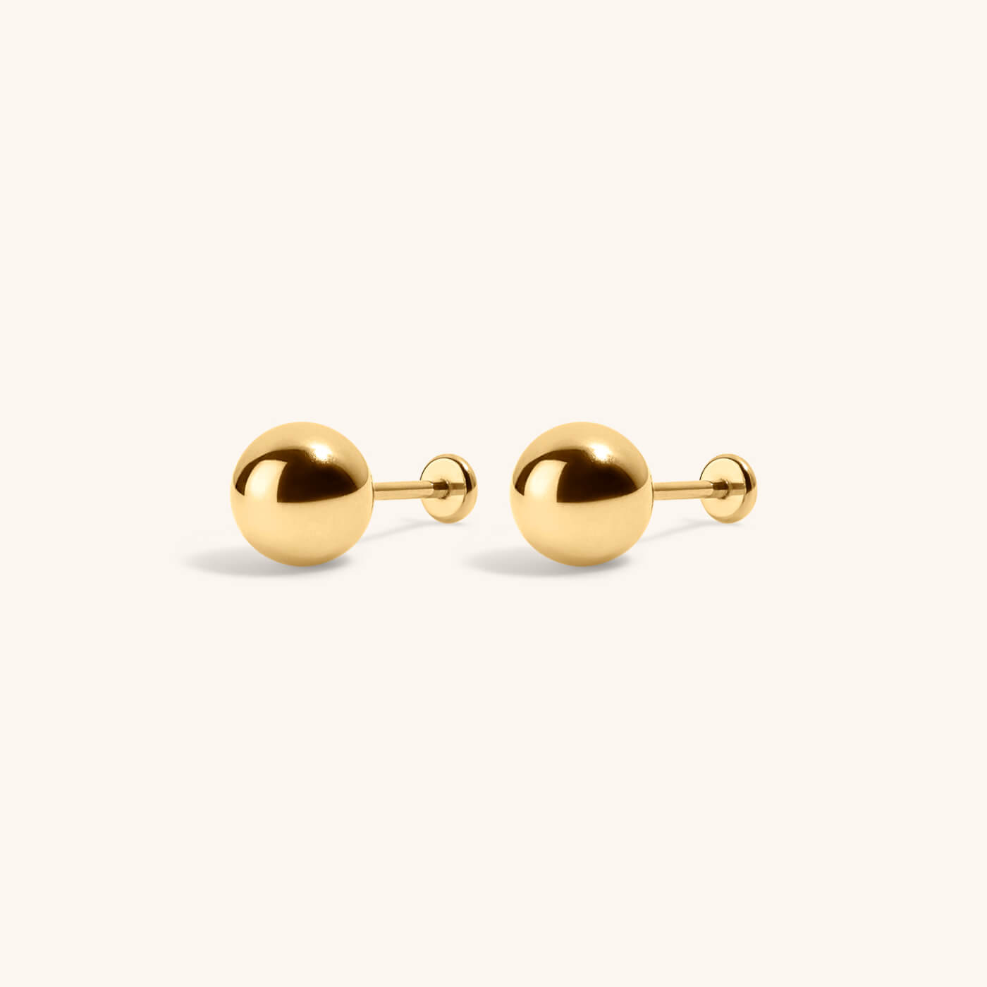Sphere Nap Earrings, 6mm (Gold)