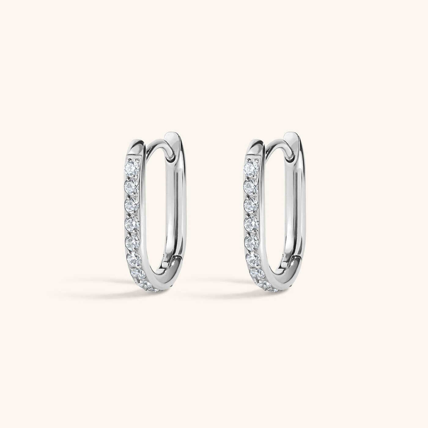 Eternity Baby Halo Oval Hoops - Silver