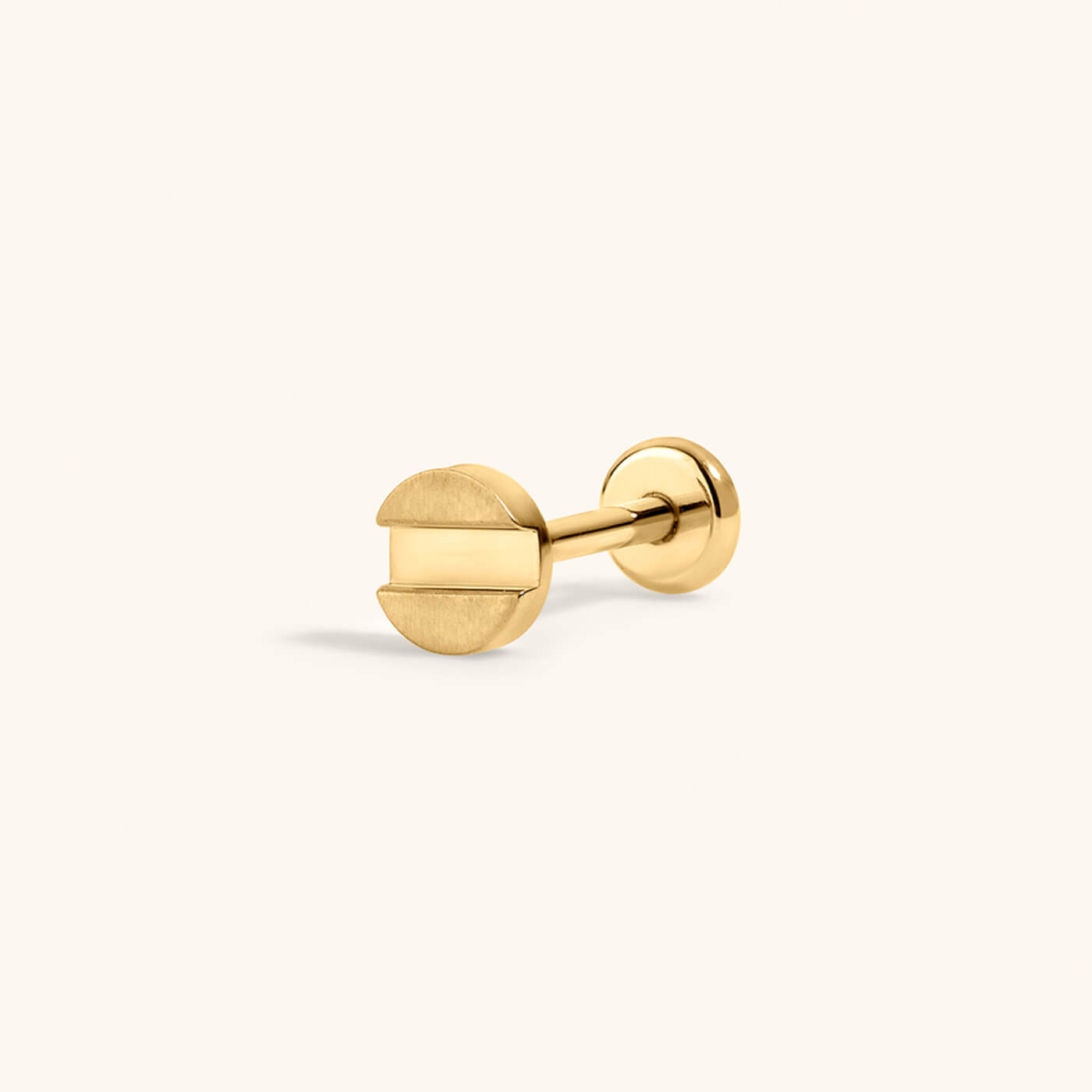 Bolt Push Pin Flat Back Earring (Titanium - Gold)