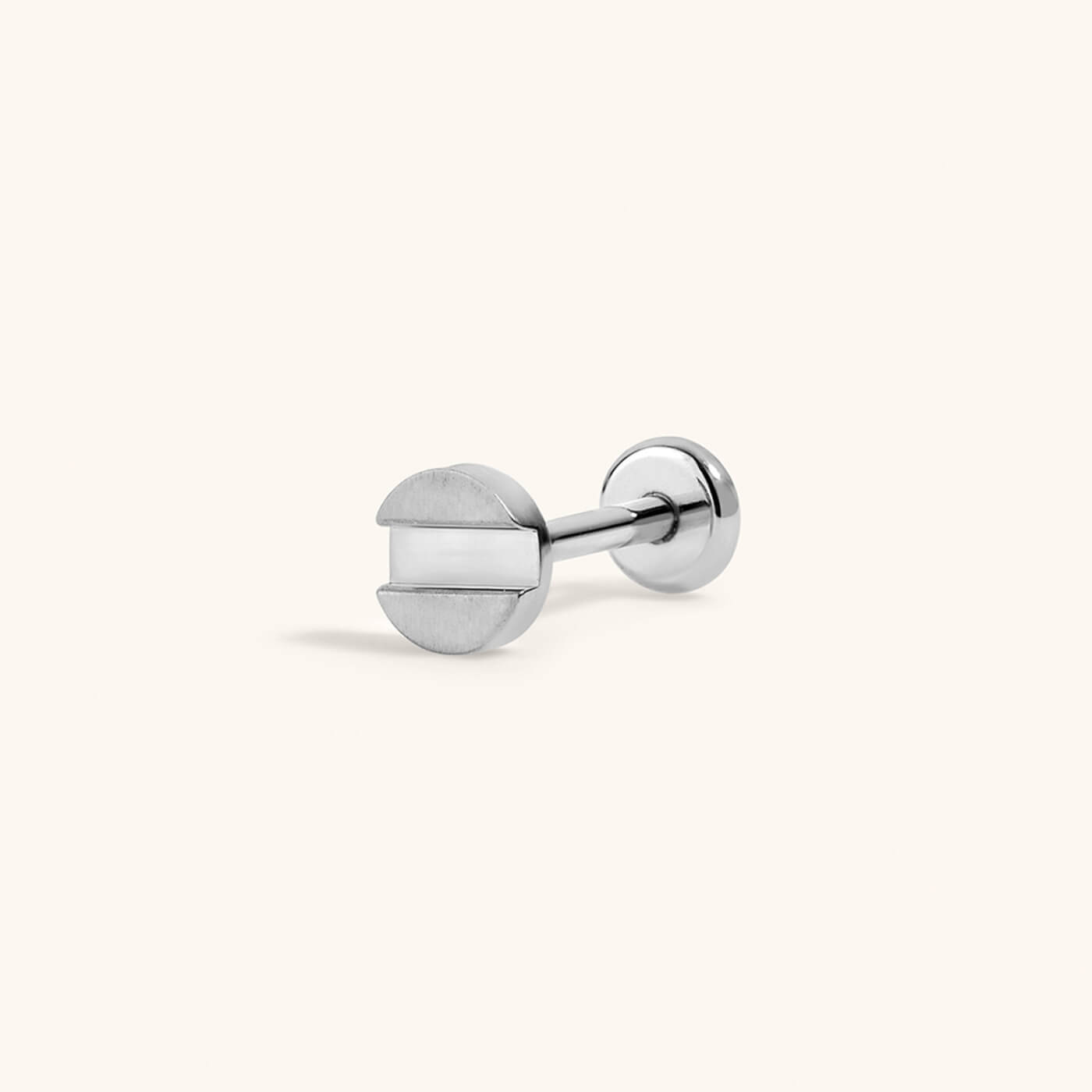 Bolt Push Pin Flat Back Earring (Titanium - Silver)