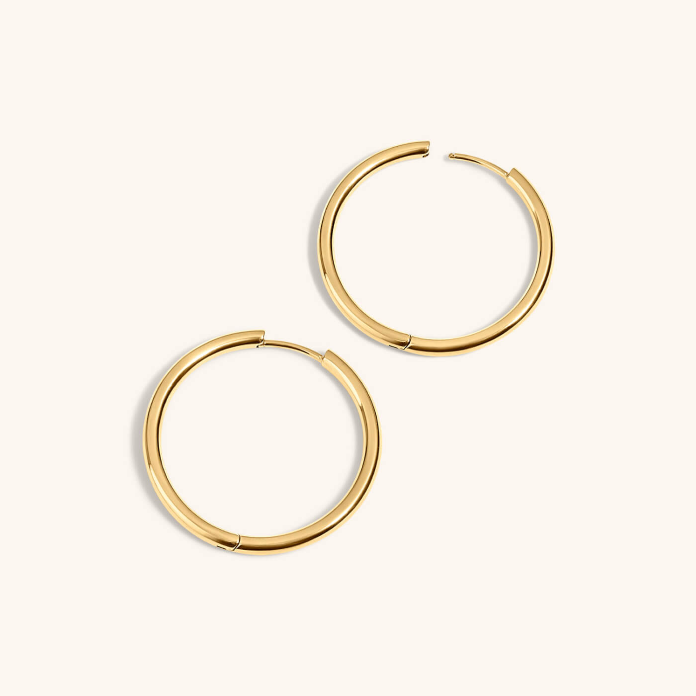 Classic 1" Hoops in Titanium (Gold)