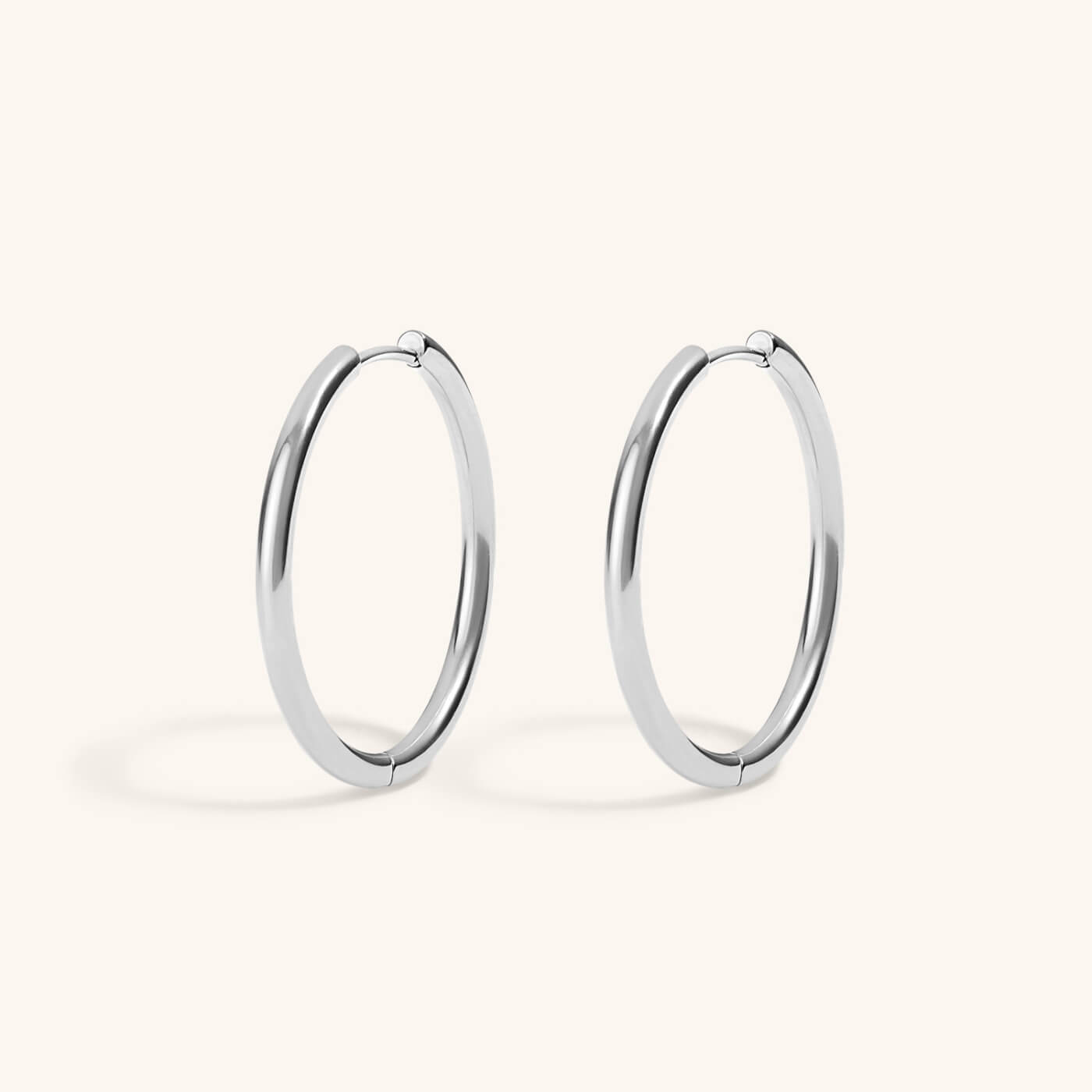 Classic 1" Hoops in Titanium (Silver)