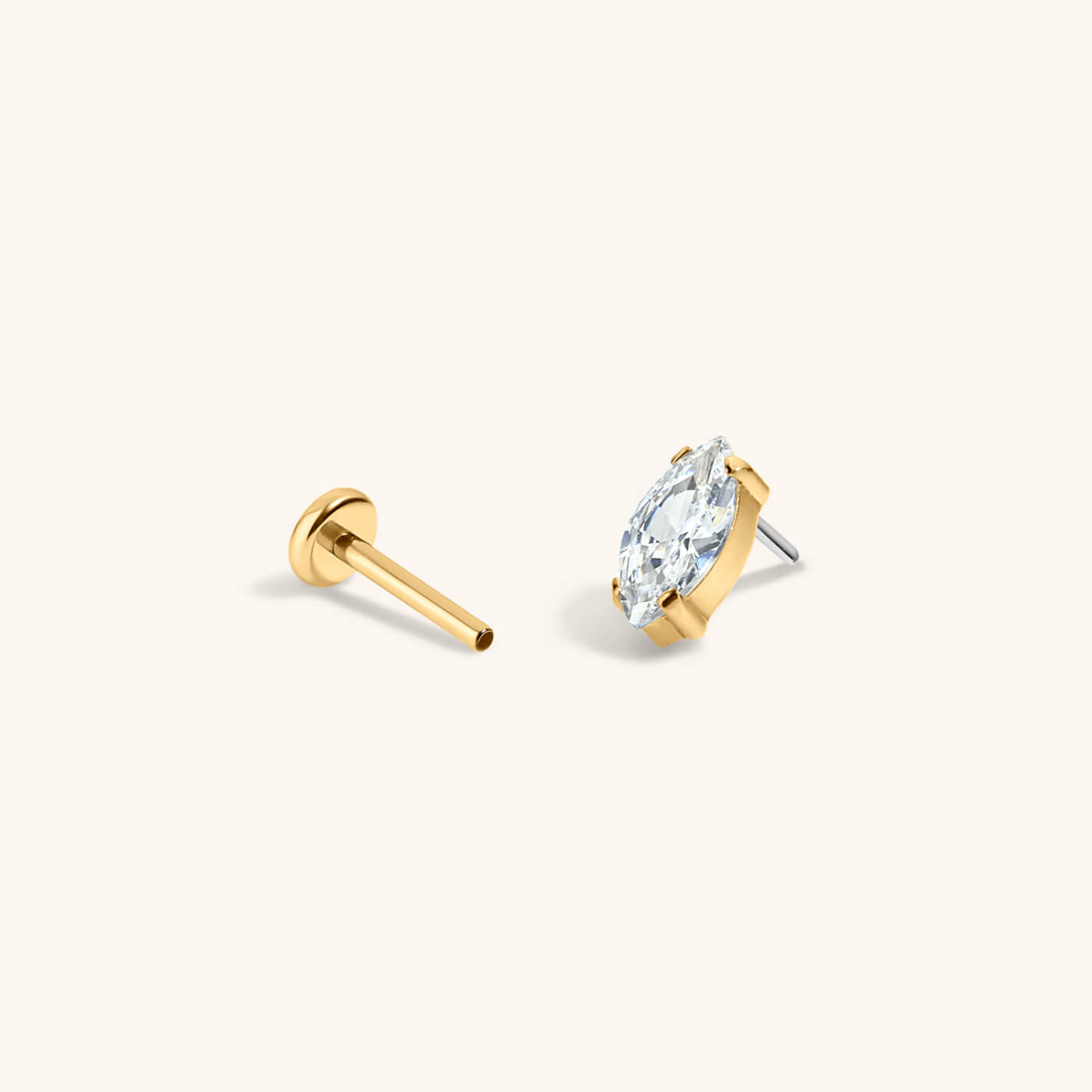 Mini Crystal Marquise Nap Earrings (Gold)