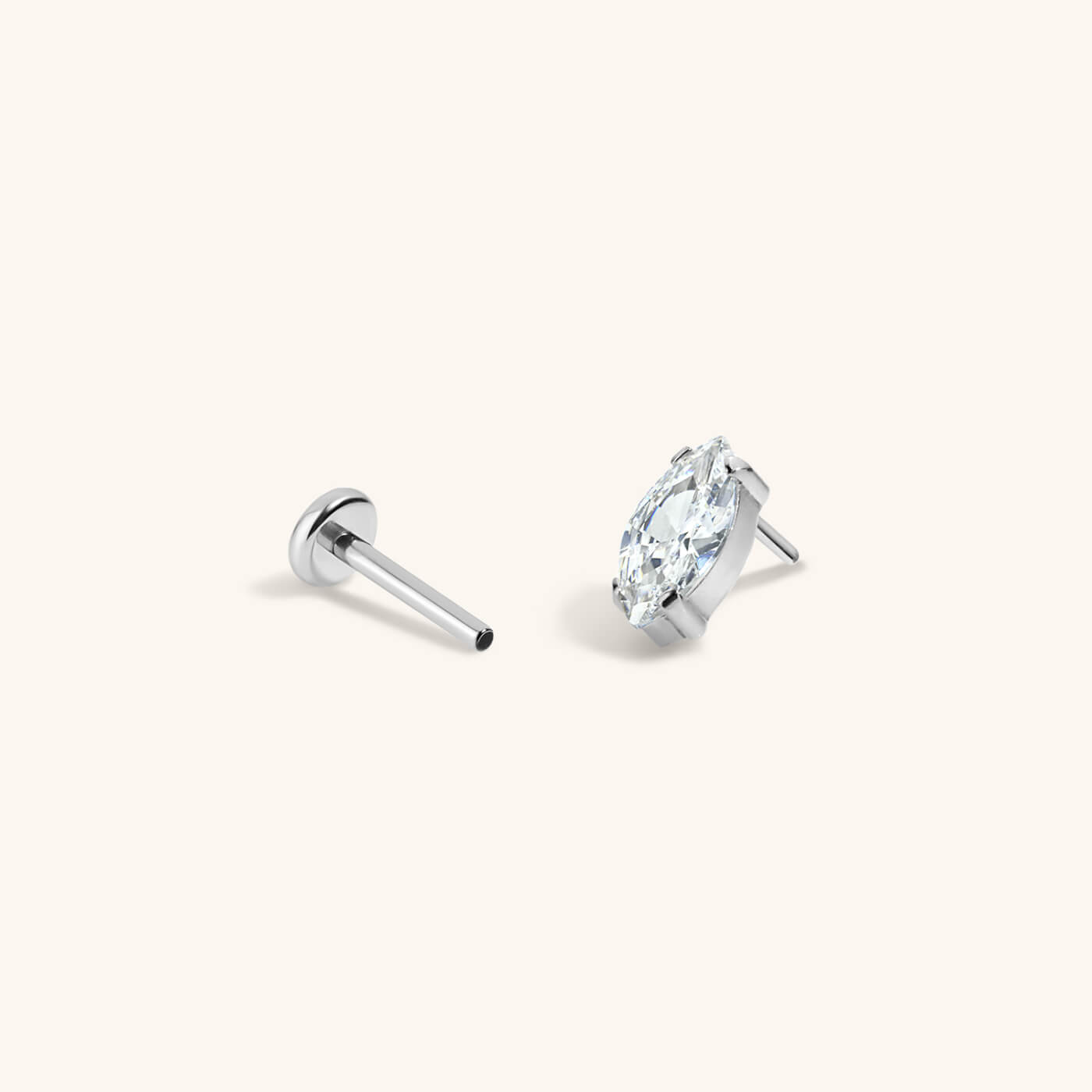 Mini Crystal Marquise Nap Earrings (Silver)