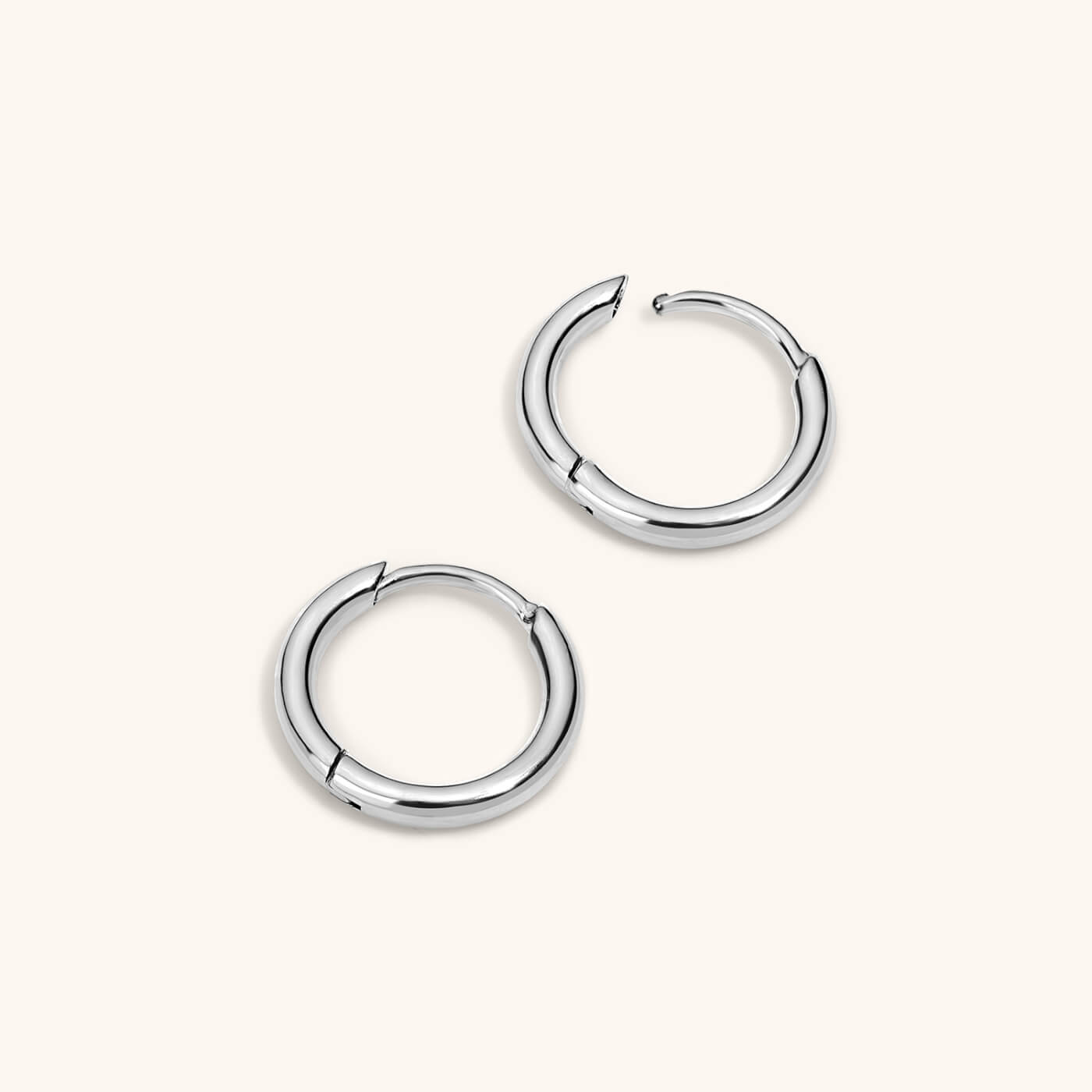 Classic Huggie Hoops in Sterling Silver