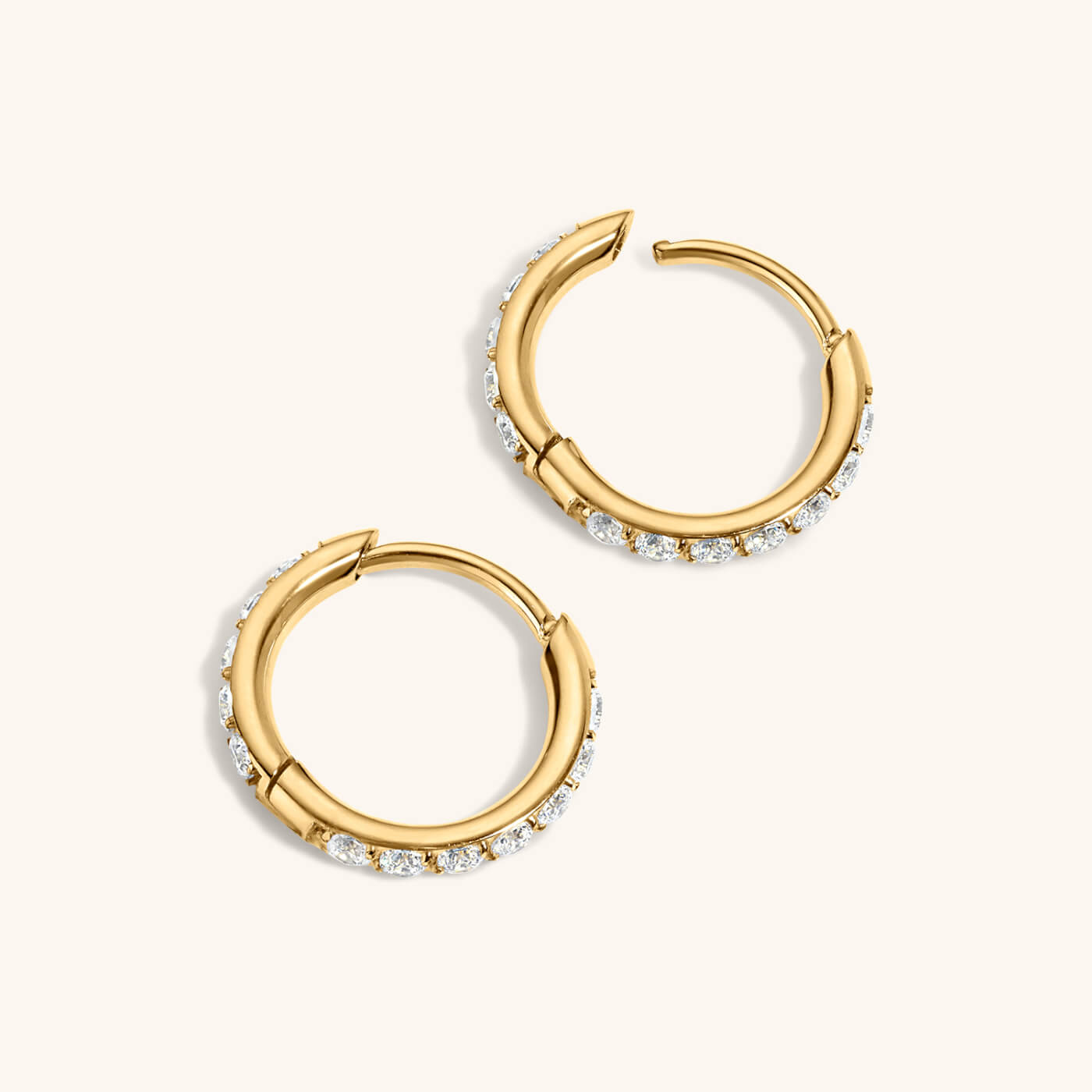 Pave Huggie Hoops, 11mm (Gold)