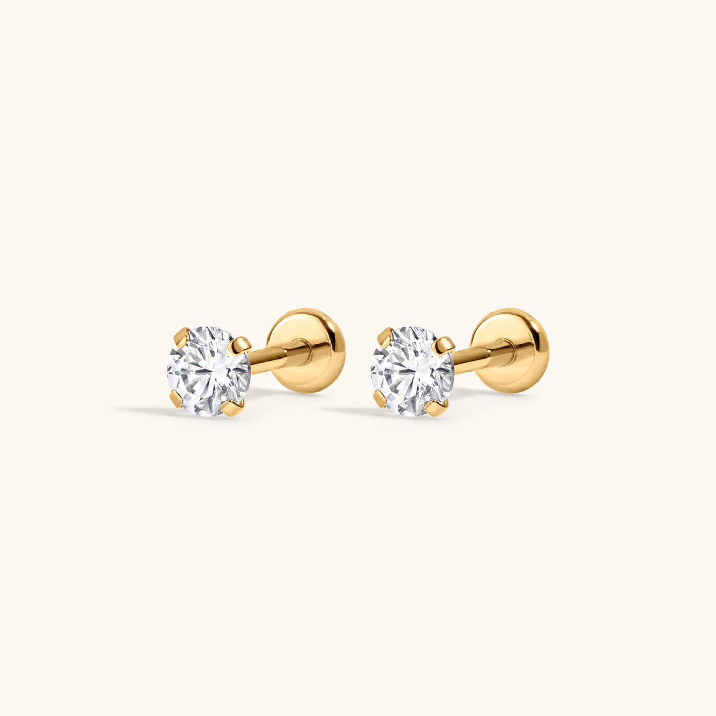 Celestial Crystal Nap Earrings (Gold / 3mm)