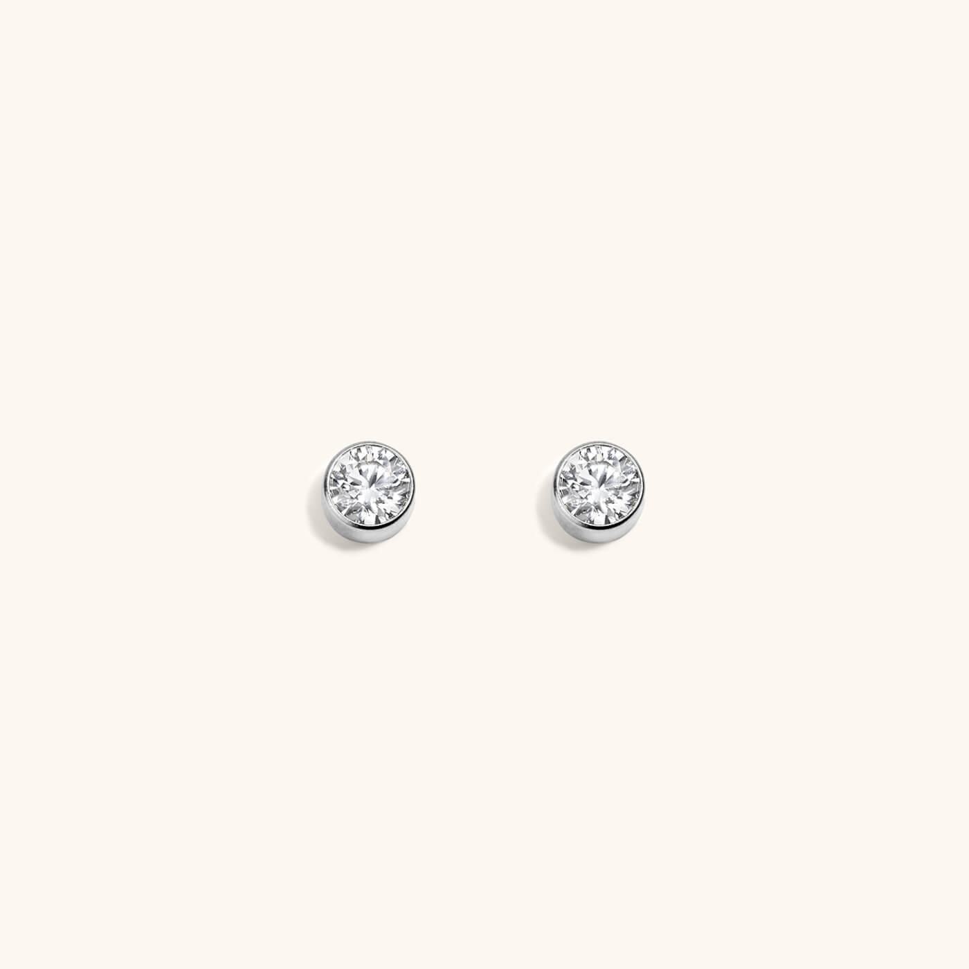 Tiny Crystal Studs in Titanium (Silver)