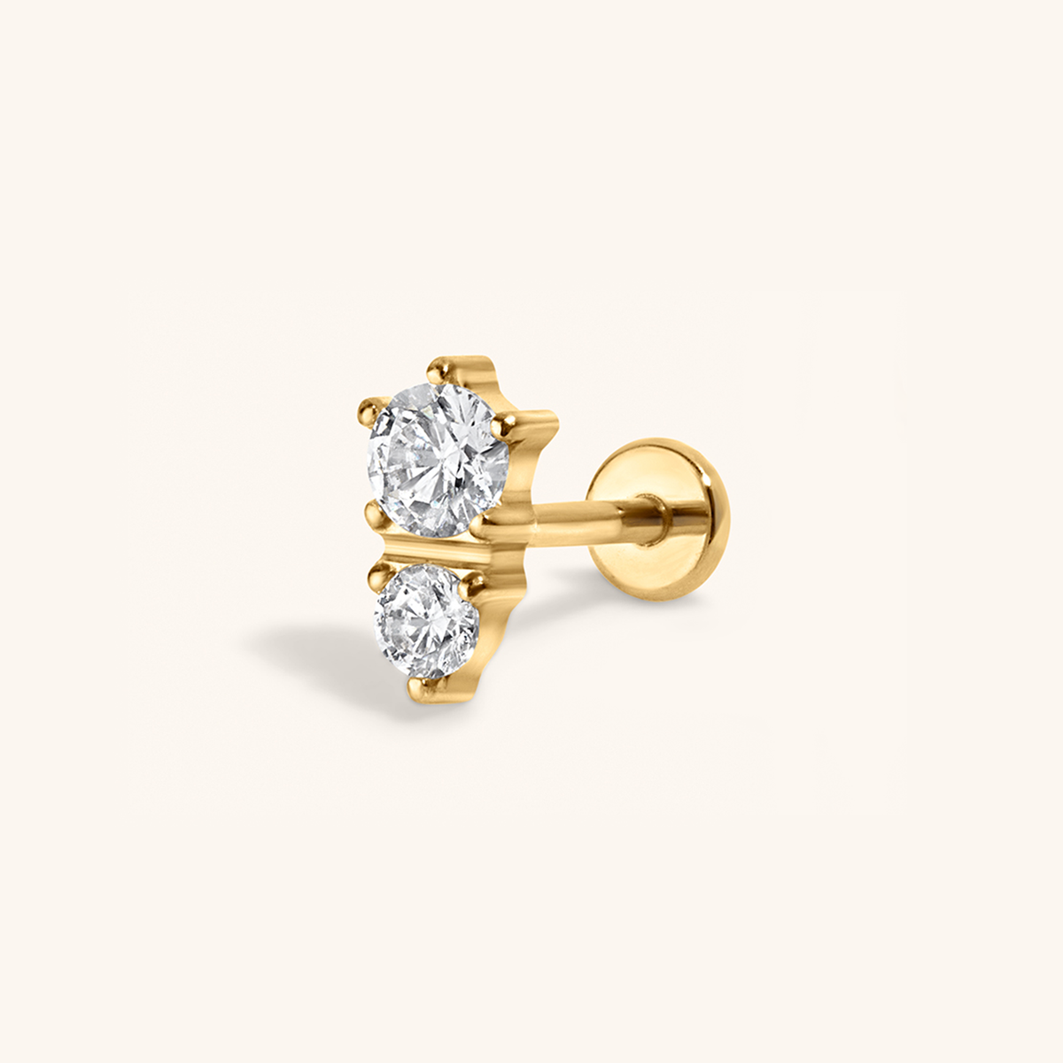 Gaia Push Pin Flat Back Earring (Titanium - Gold)