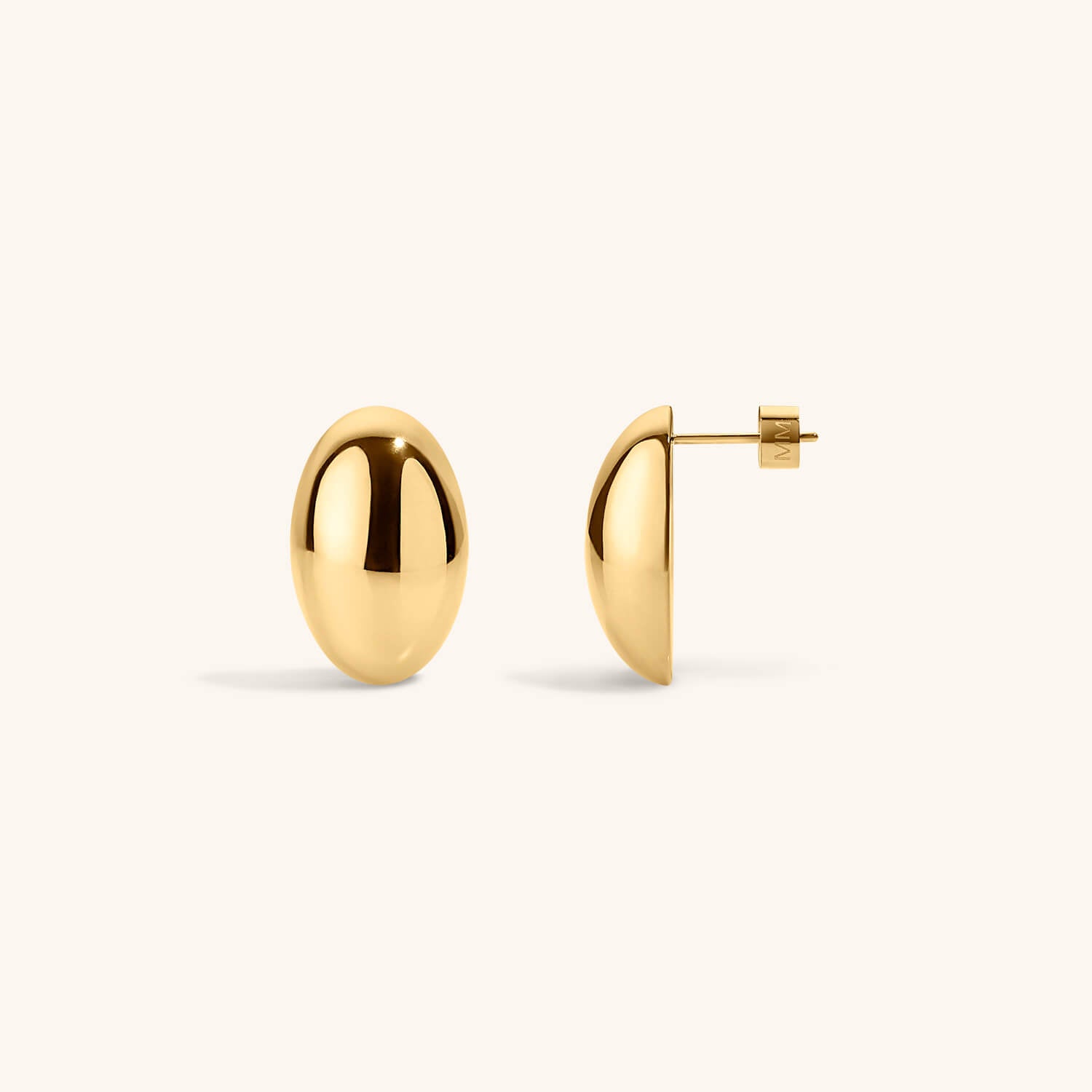 Oval Studs in Gold