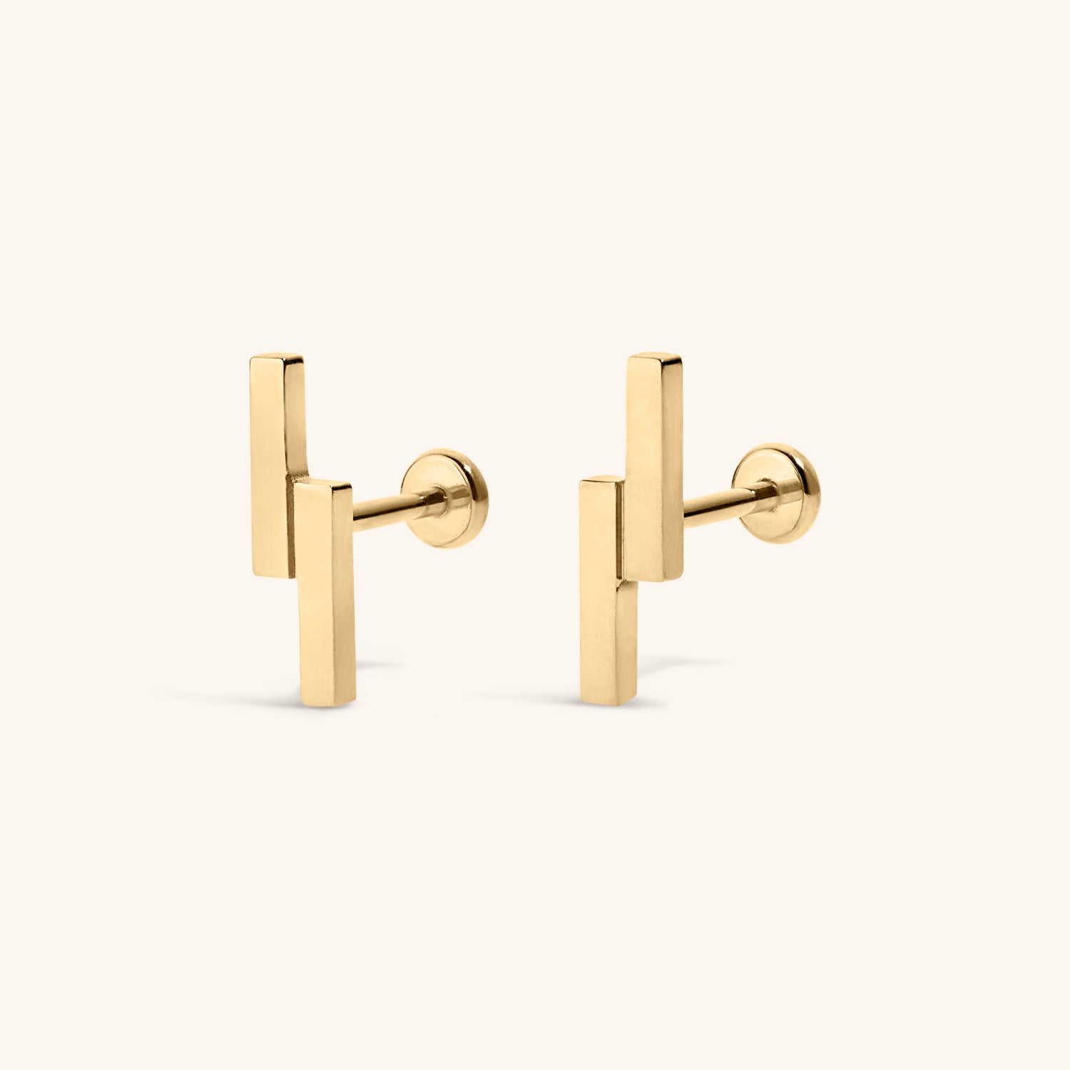 Lightning Bar Nap Earrings - Gold