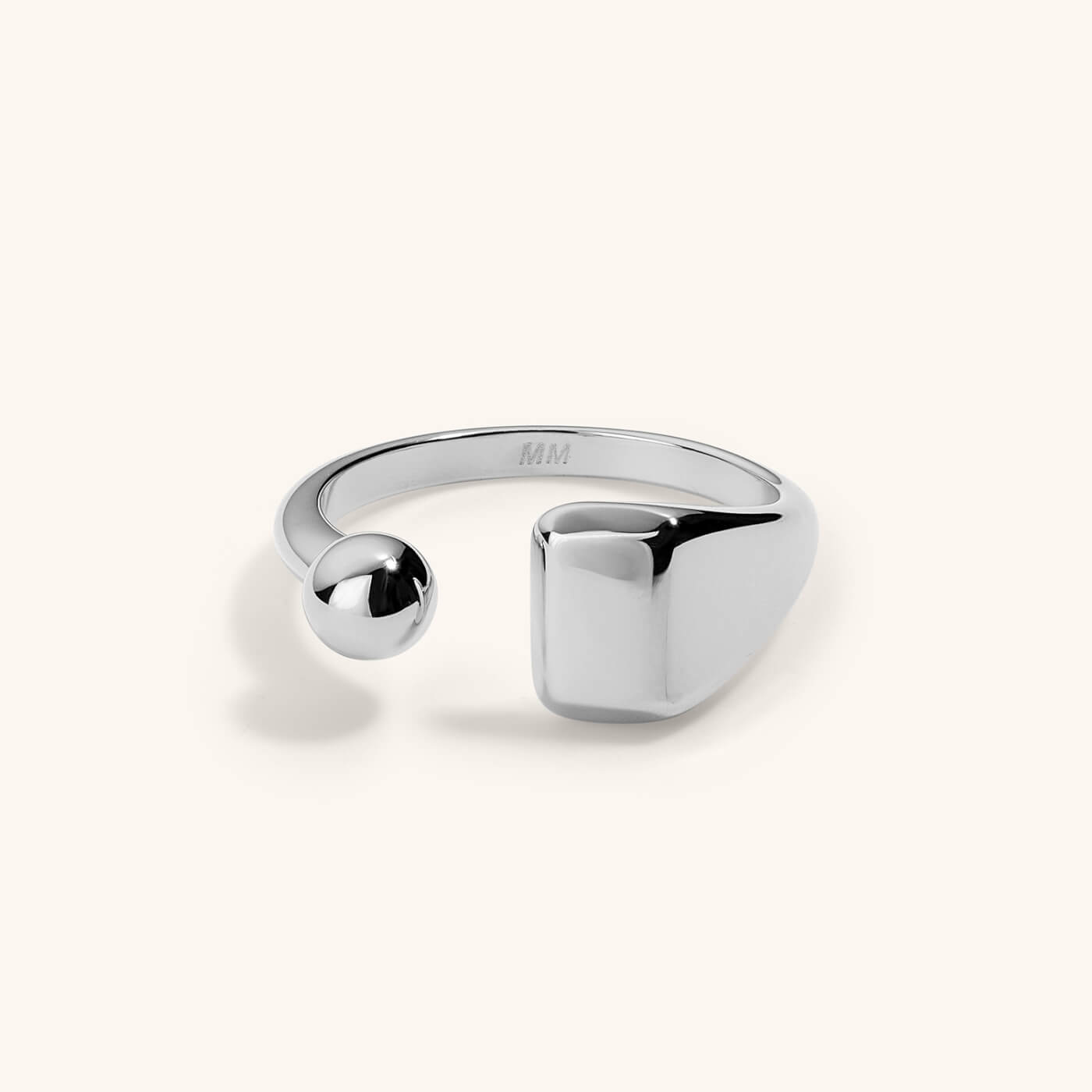 Floating Orb Signet Ring (Silver)