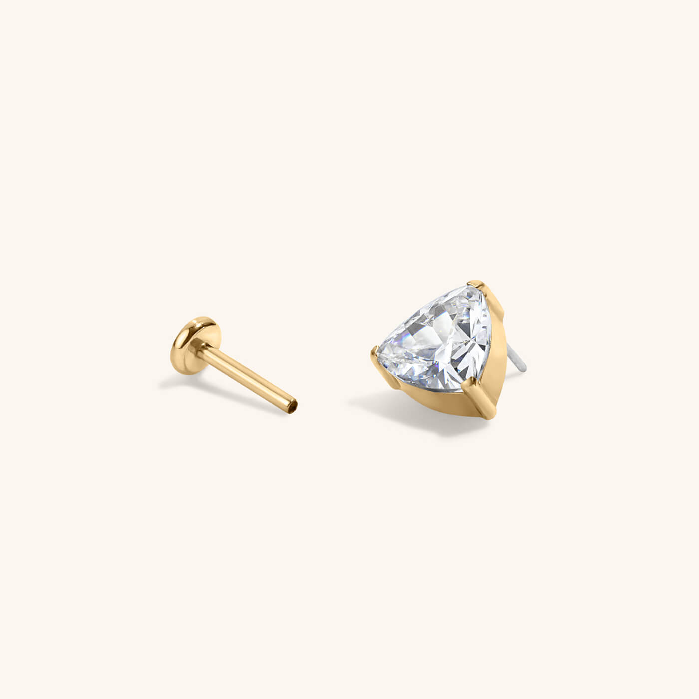 Celestial Crystal Trillion Nap Earrings - Gold
