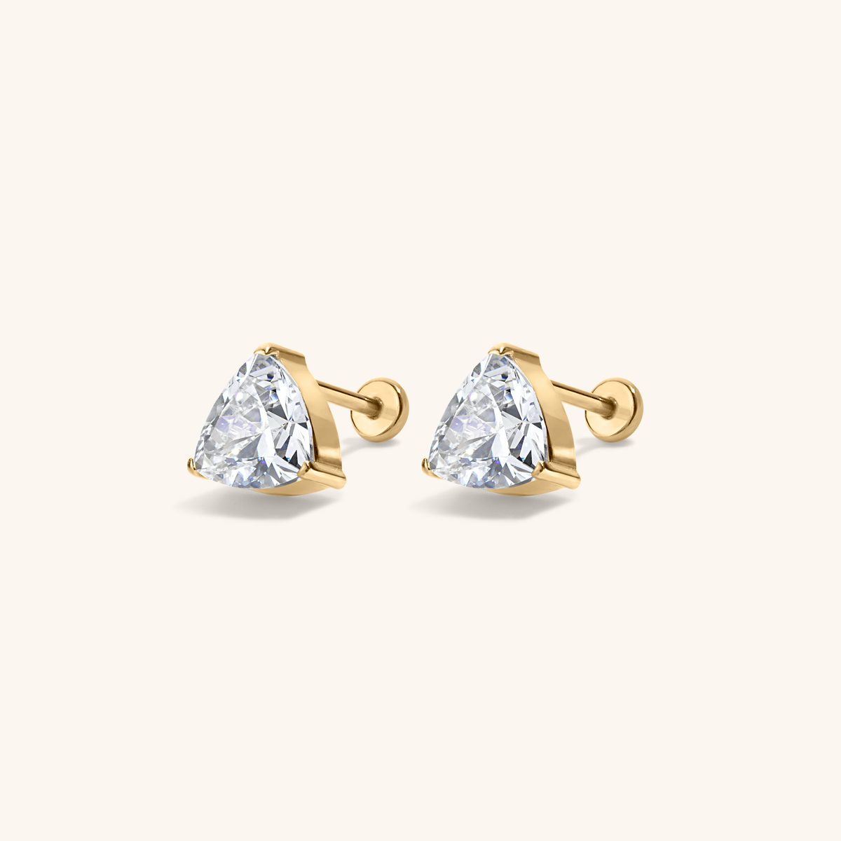 Celestial Crystal Trillion Nap Earrings - Gold