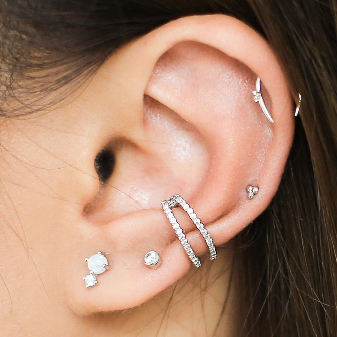 Auricle piercing inspiration - Wish and Hope Opal Stud
