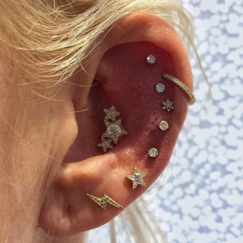 Auricle piercing inspiration - cartilage studs