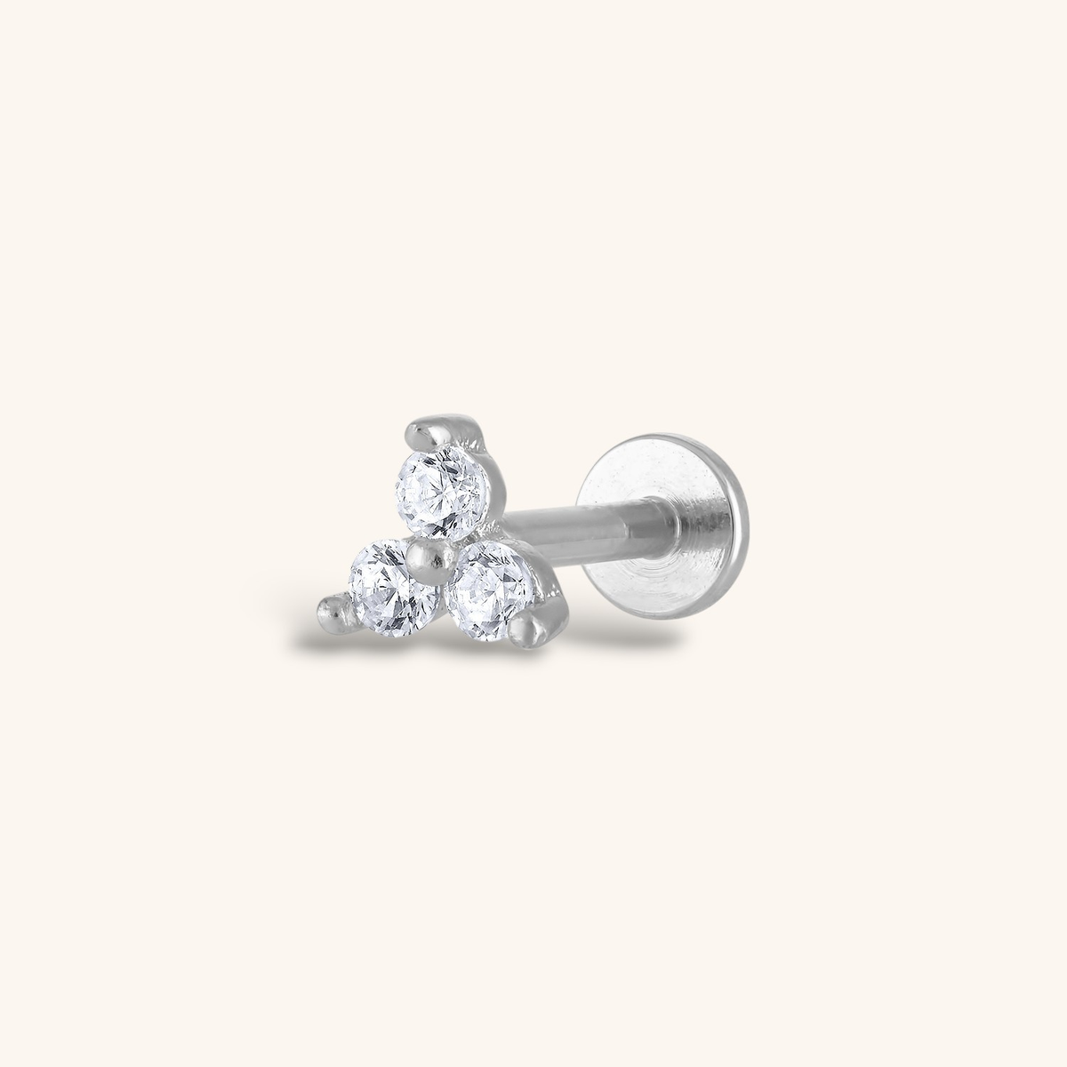 Crystal Trinity Threaded Flat Back (Titanium - Silver)