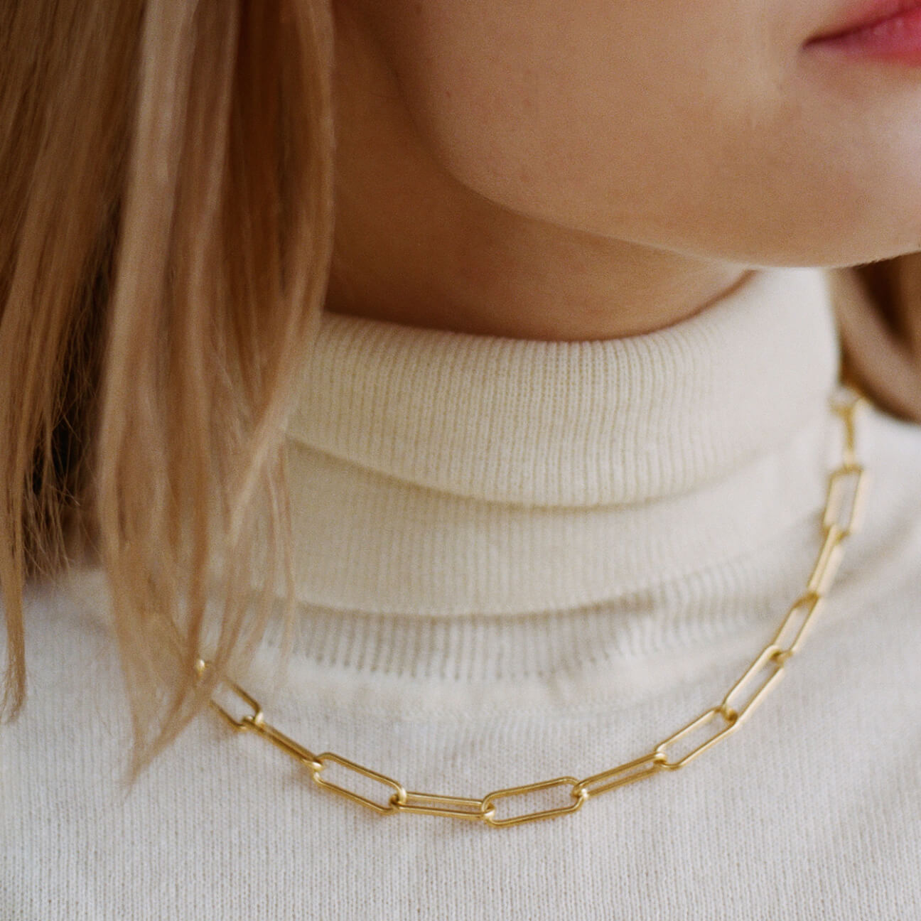 Explorer Necklace in Gold on model