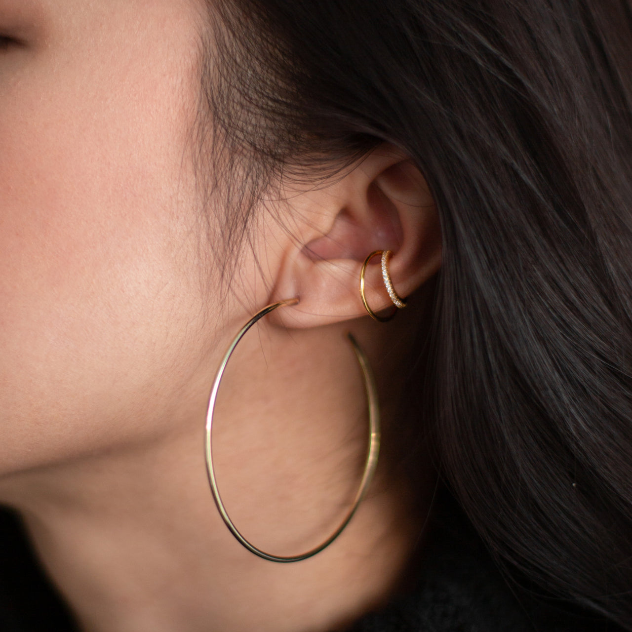 @fitriatjandra wearing the Eternity Echo Ear Cuff