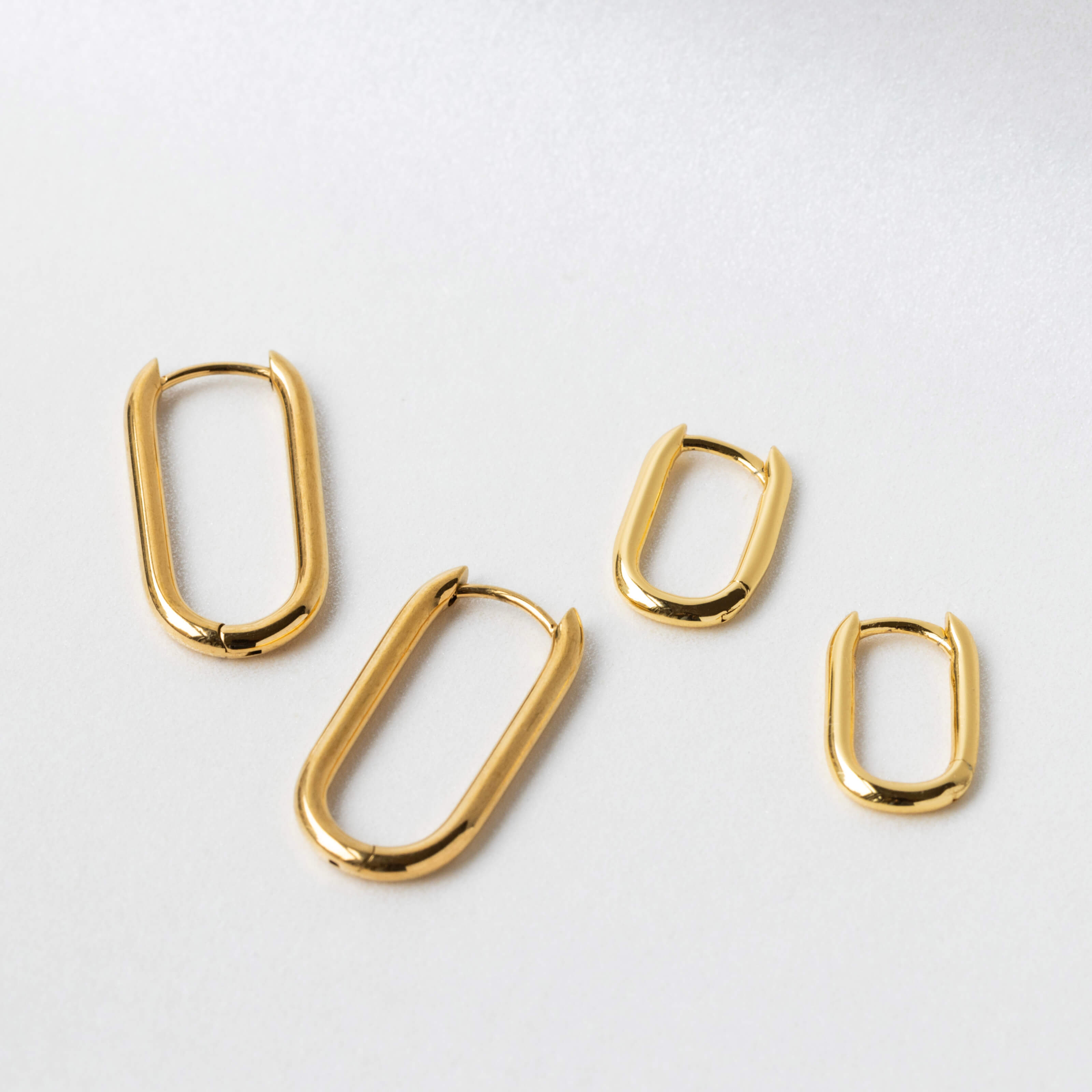 Baby Halo Hoops and Halo Oval Hoops in Titanium (Gold)
