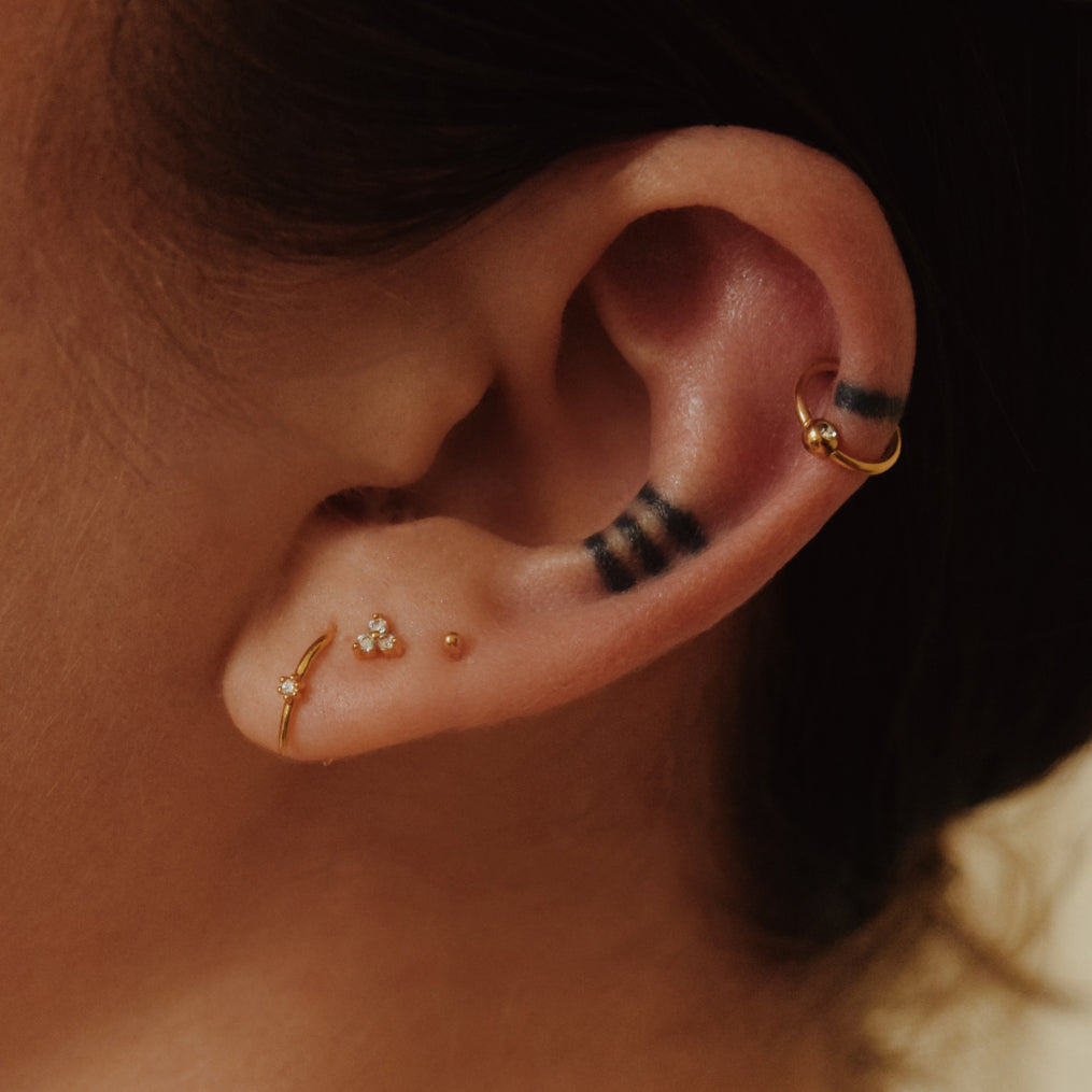 Helix piercing inspiration - Orbital Crystal Cartilage Hoop