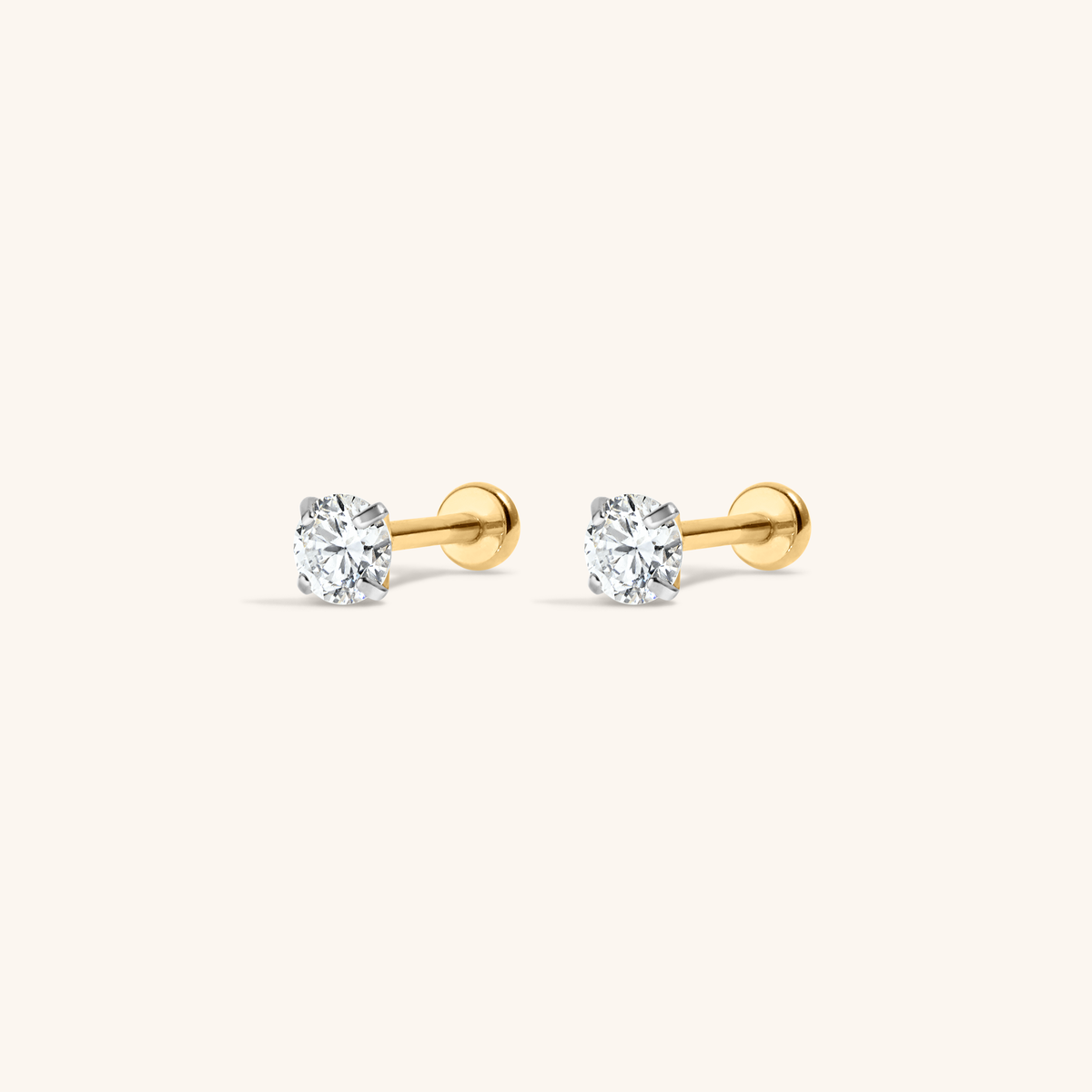 Lab Grown Diamond Nap Earrings - Gold - 0.20 TCW