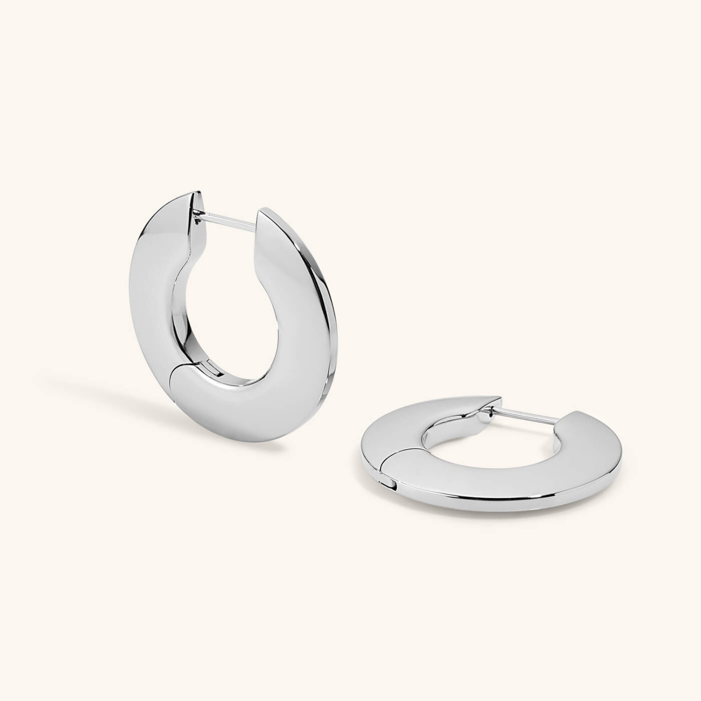 Disc Hoops - Silver