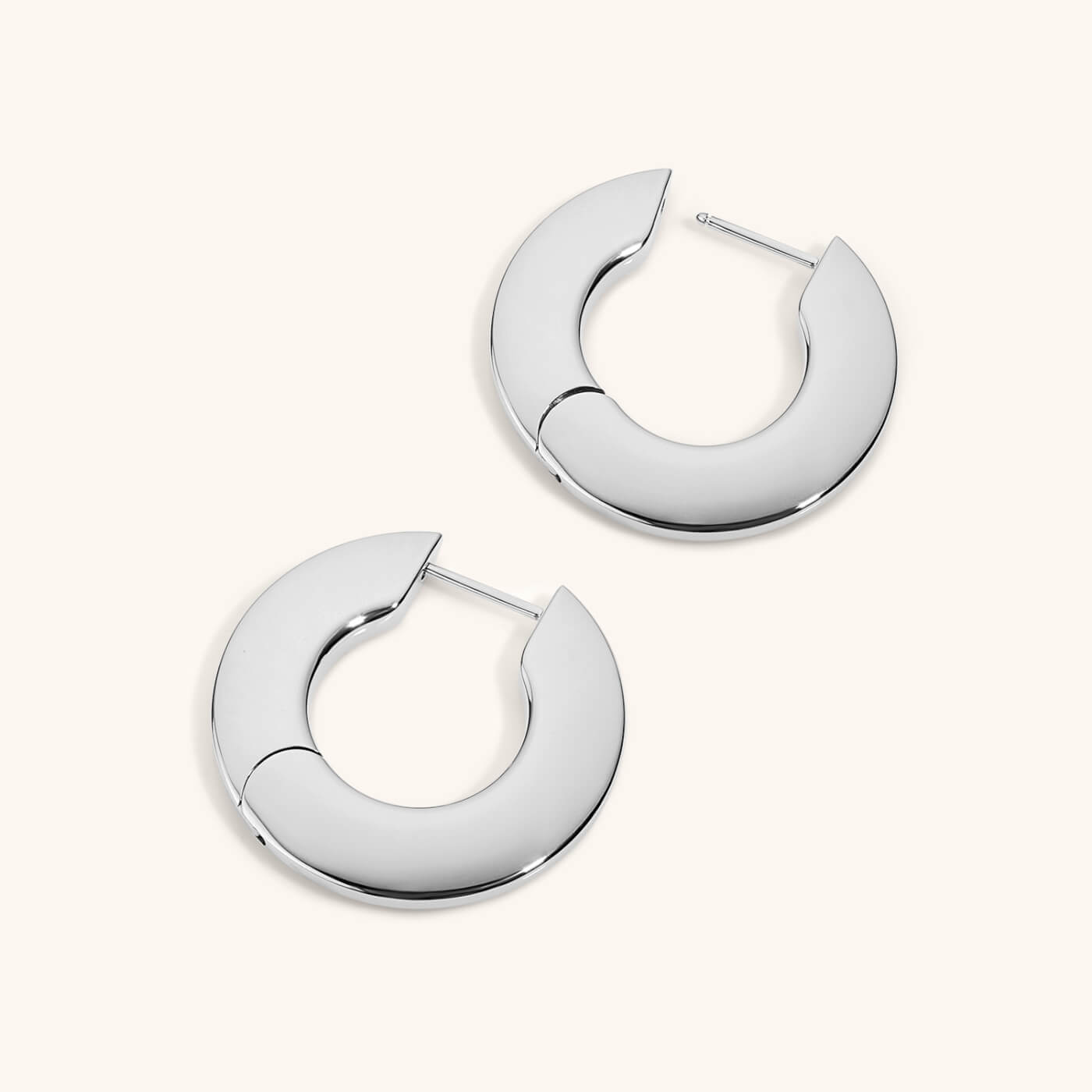 Disc Hoops - Silver