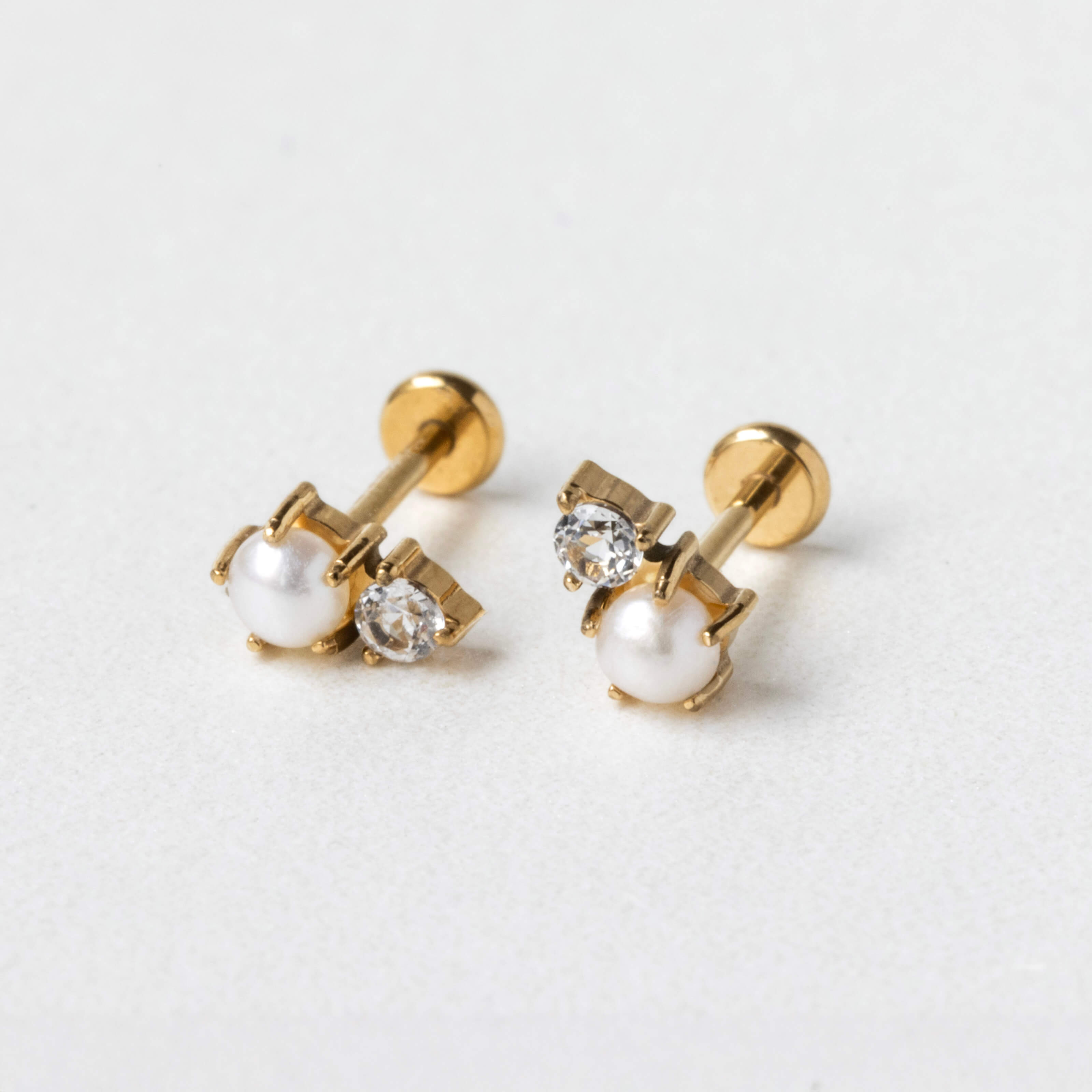 Pearl and White Topaz Nap Earrings