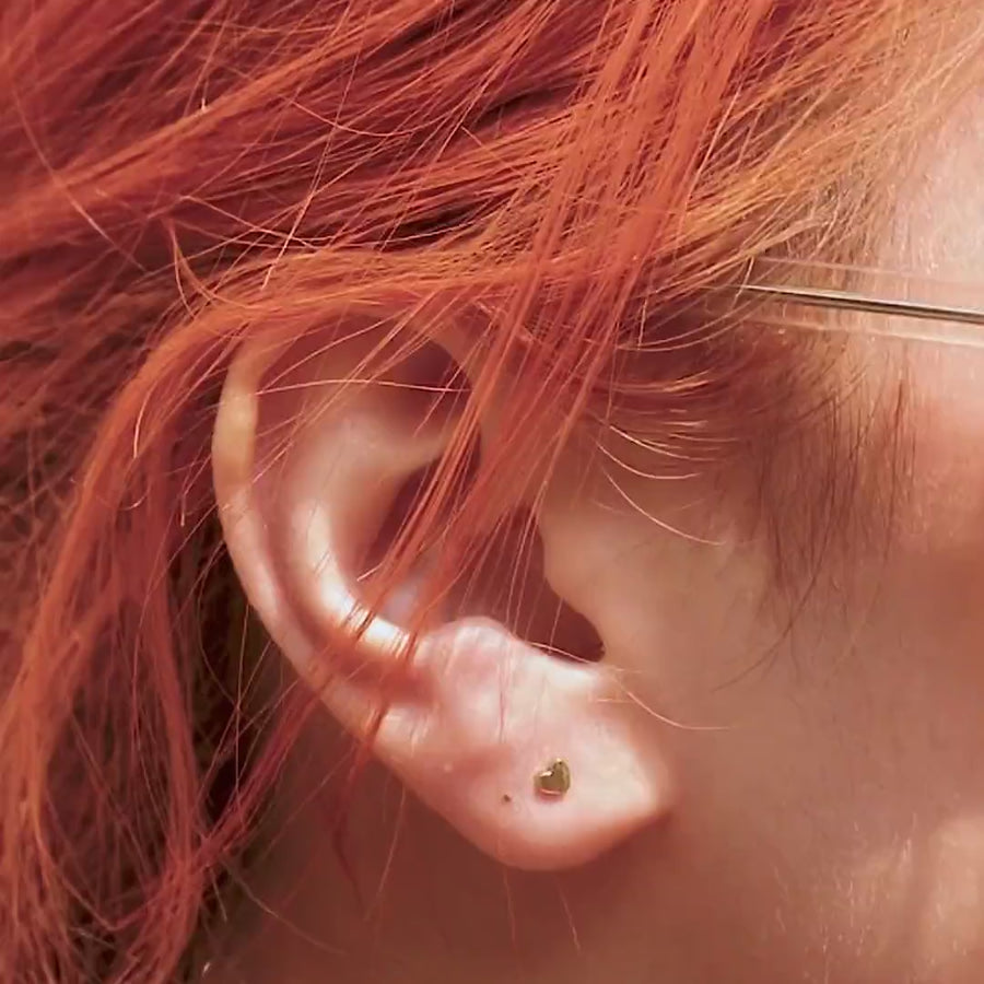 Classic Heart Nap Earrings in Gold on model video