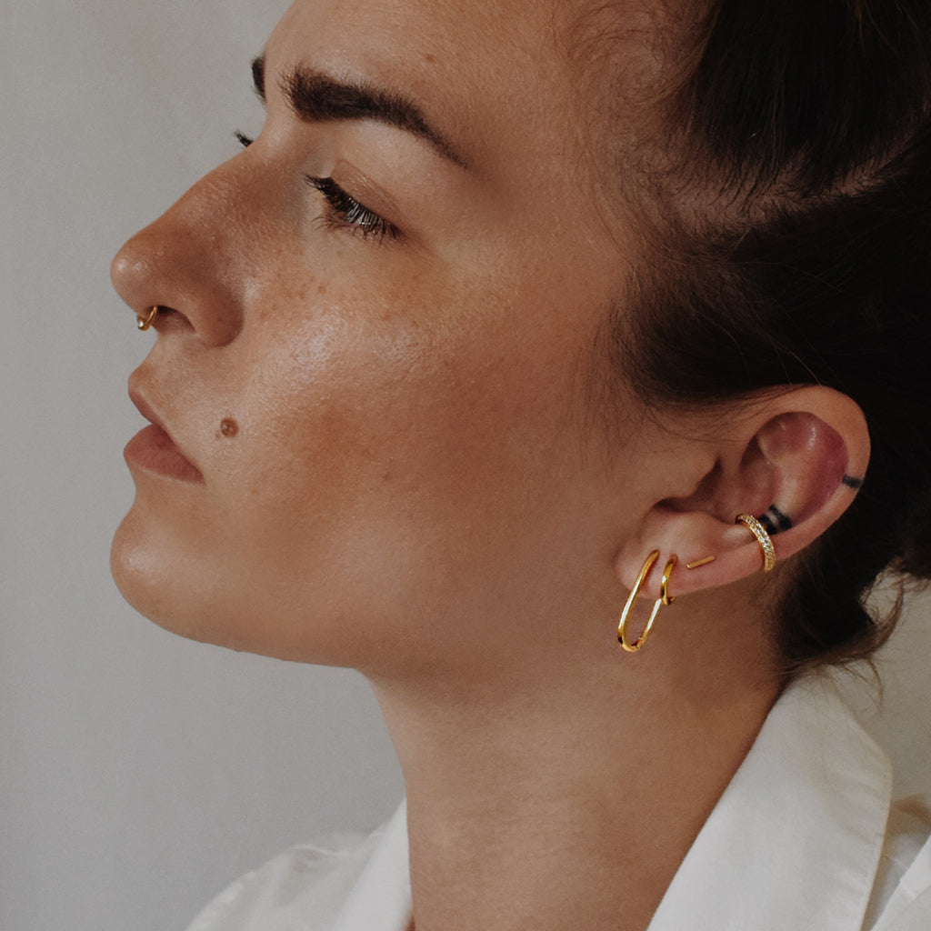 Septum piercing inspiration - Orbital Crystal Cartilage Hoop styled