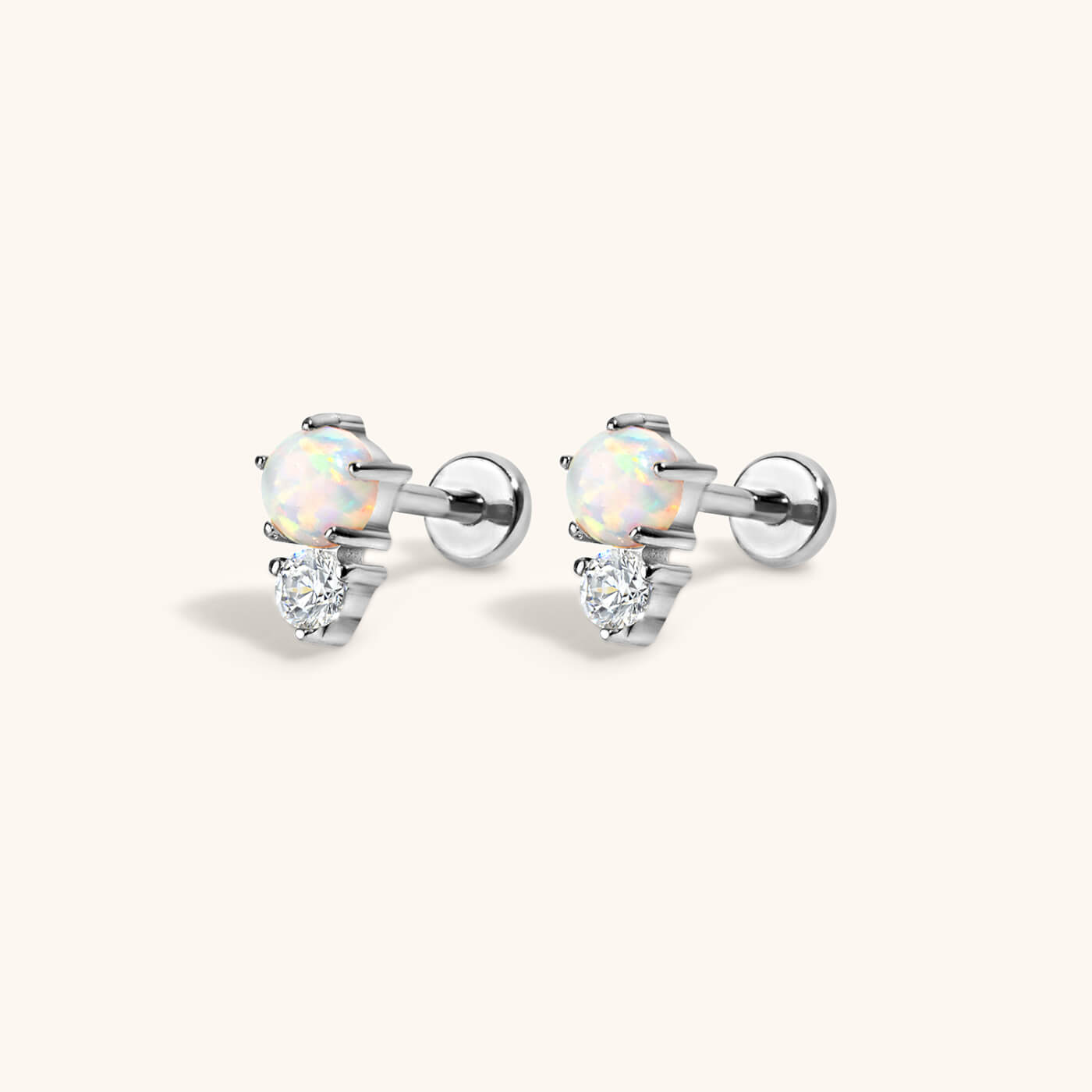 Wish and Hope Opal Nap Earrings (Silver)