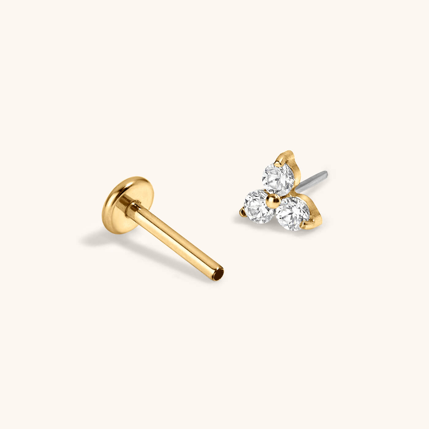 Crystal Trinity Nap Earrings (Gold)