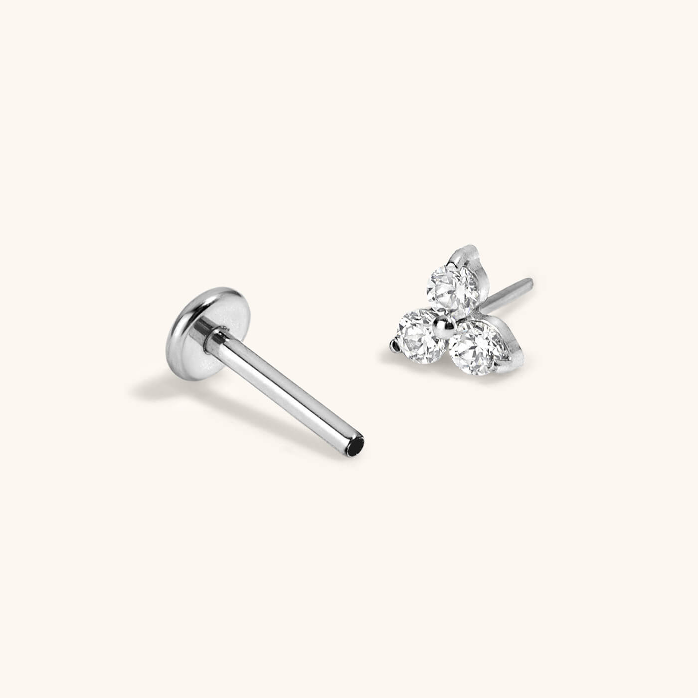 Crystal Trinity Nap Earrings (Silver)