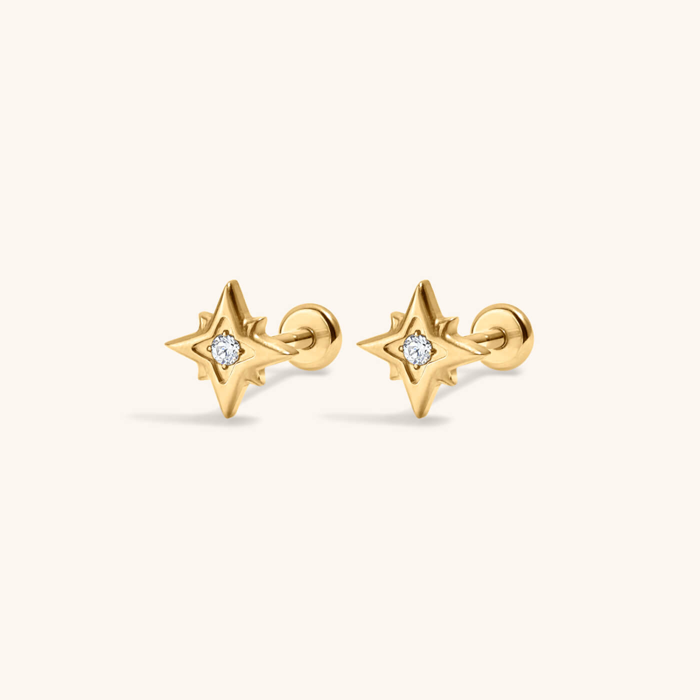 North Star Nap Earrings in Titanium (Gold)