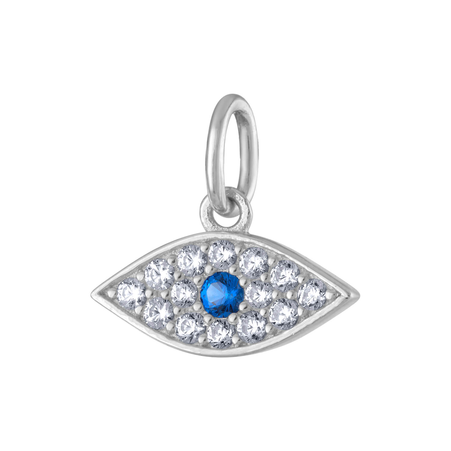 Evil Eye Charm in Sterling Silver