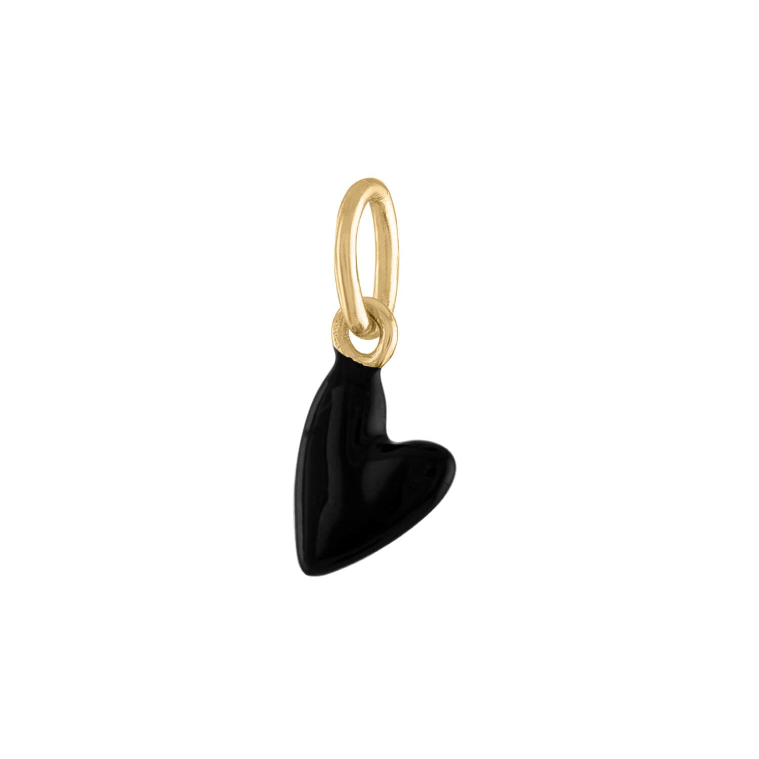 Black Heart Charm in Gold Vermeil