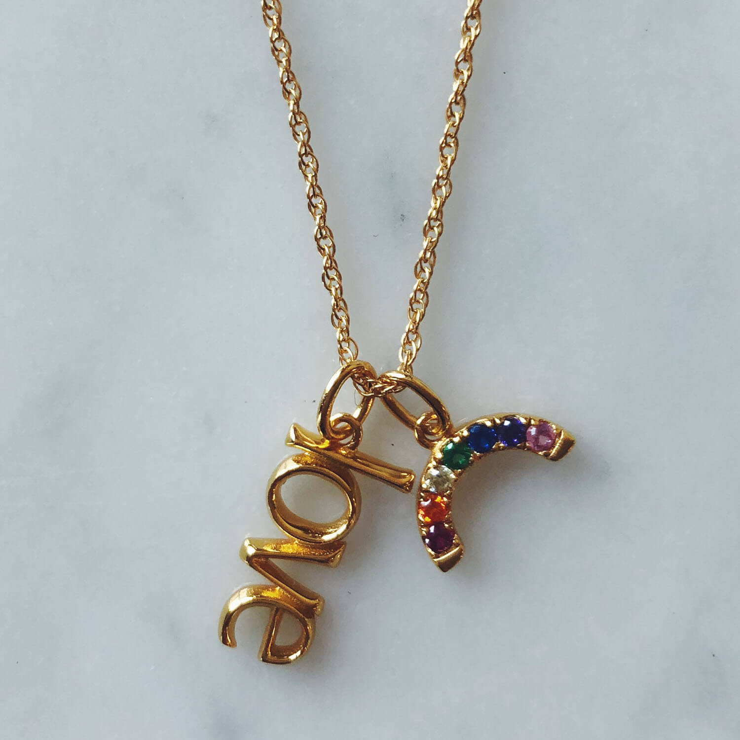 Love Charm (Gold Vermeil) on Necklace