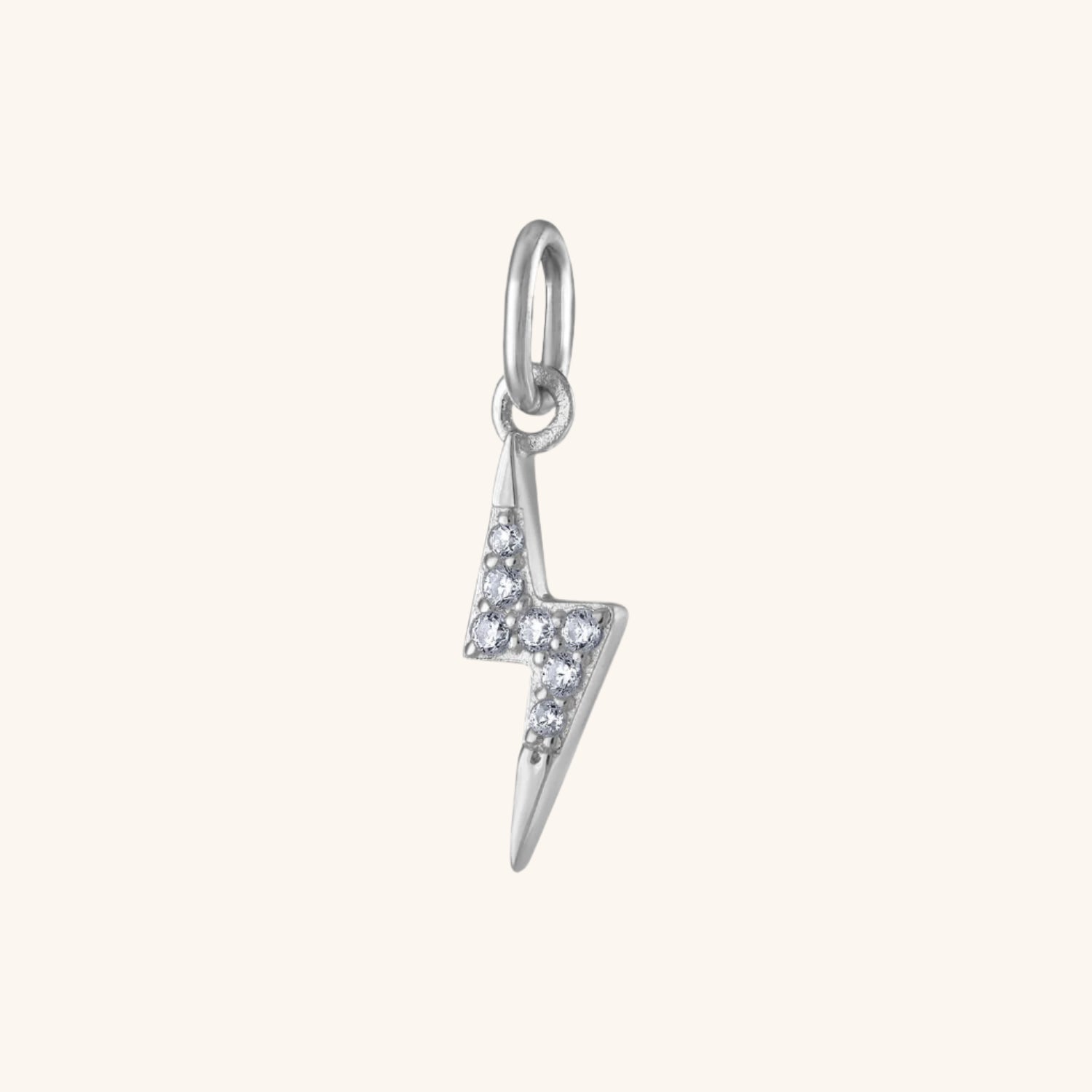 Mini Pave Lightning Charm (Sterling Silver)