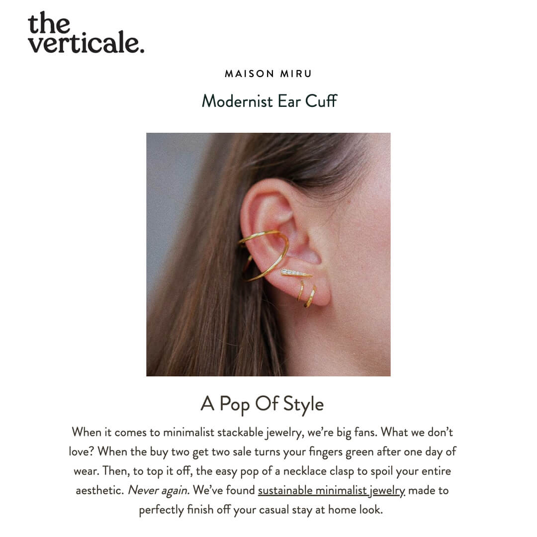 Modernist Ear Cuff As Seen on The Verticale
