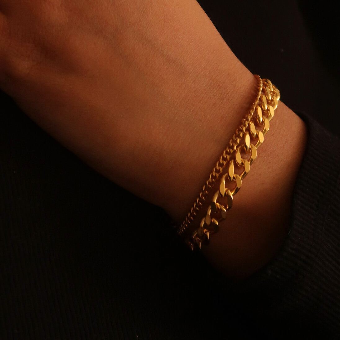 Rebel Bold Bracelet (Gold) on model