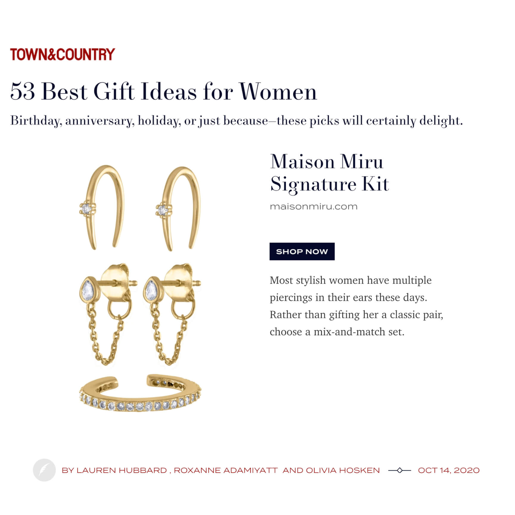 Our Signature Kit as seen on Town & Country