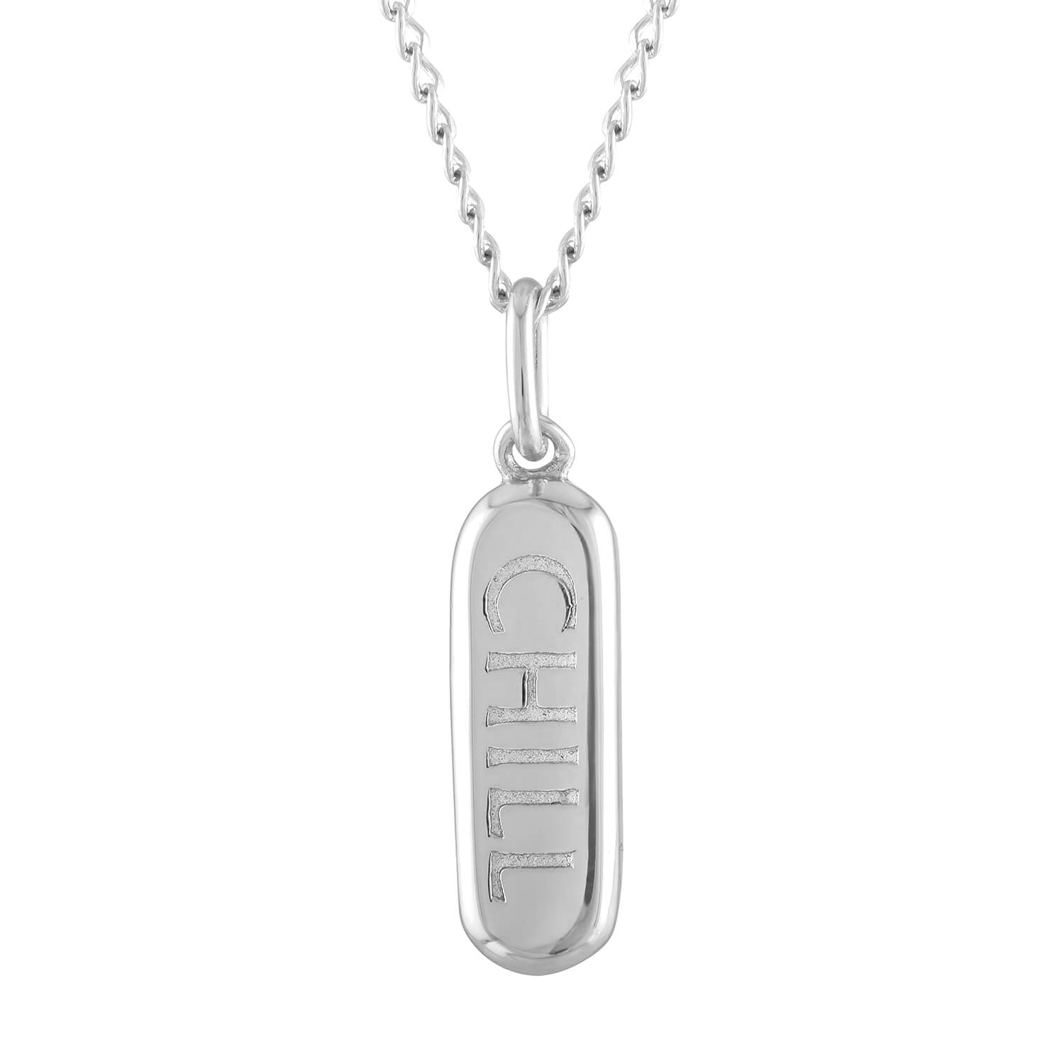 Chill Pill Charm Necklace in Sterling Silver