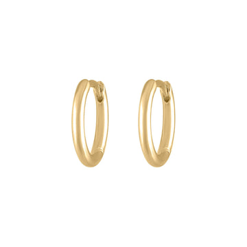 Classic Huggie Hoops in Titanium (Gold)
