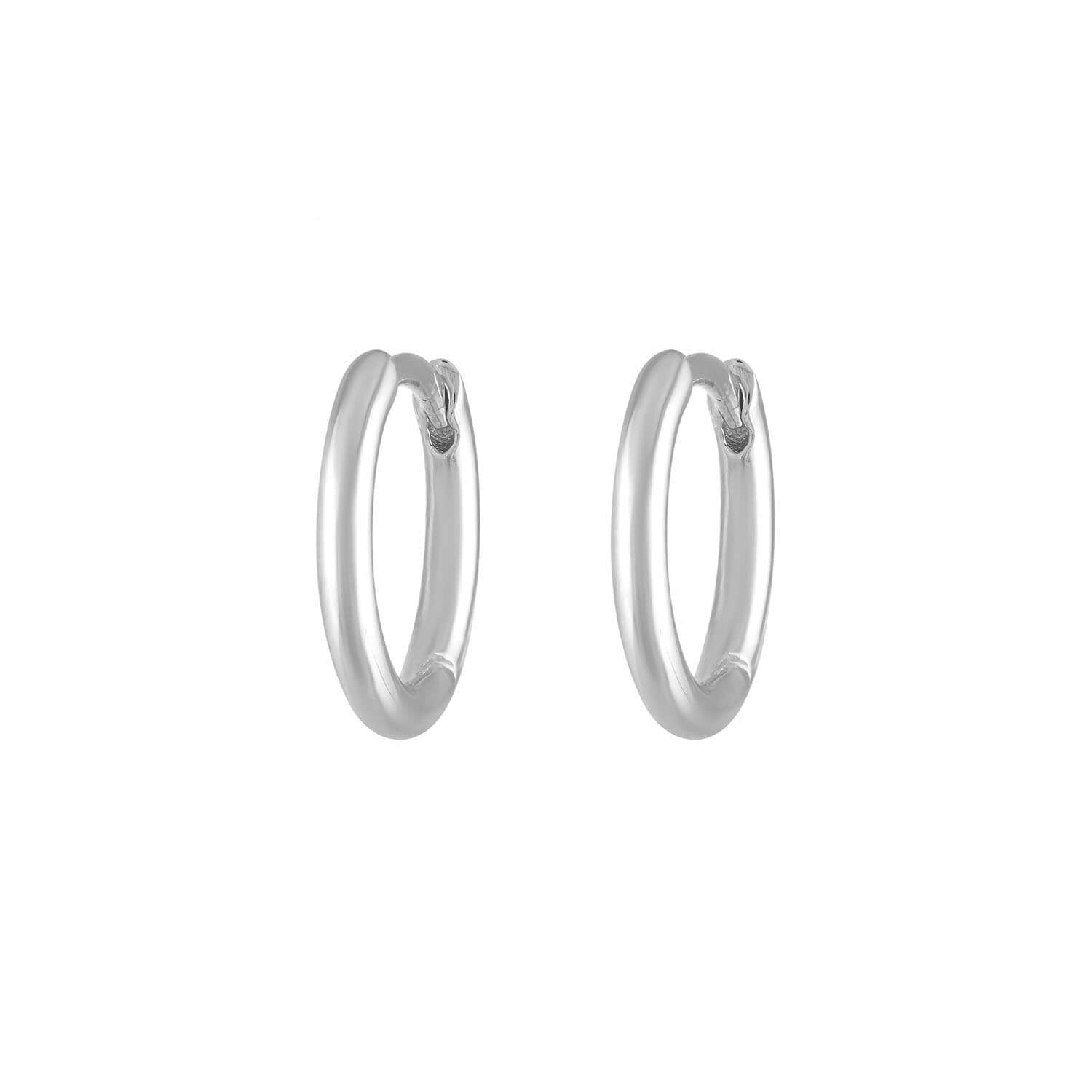 Classic Huggie Hoops in Titanium (Silver)