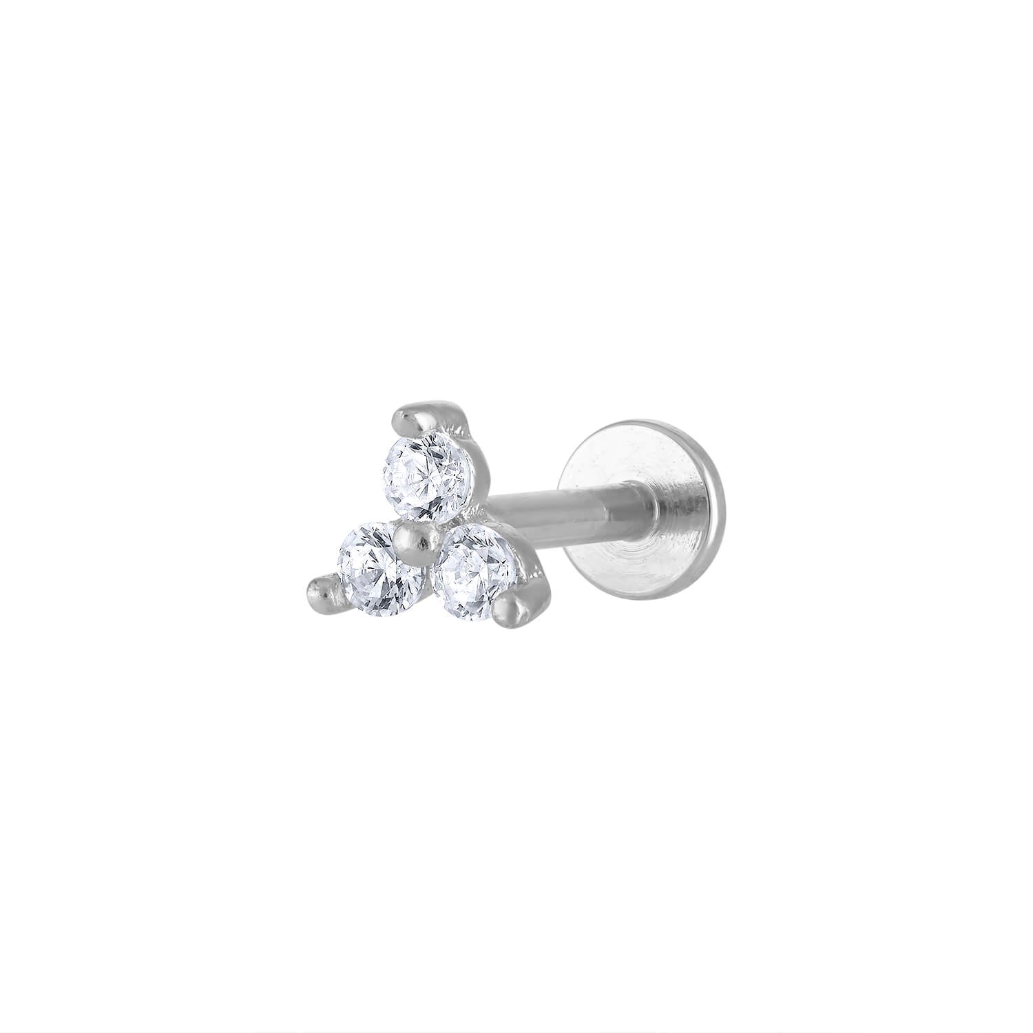 Crystal Trinity Threaded Flat Back in Silver